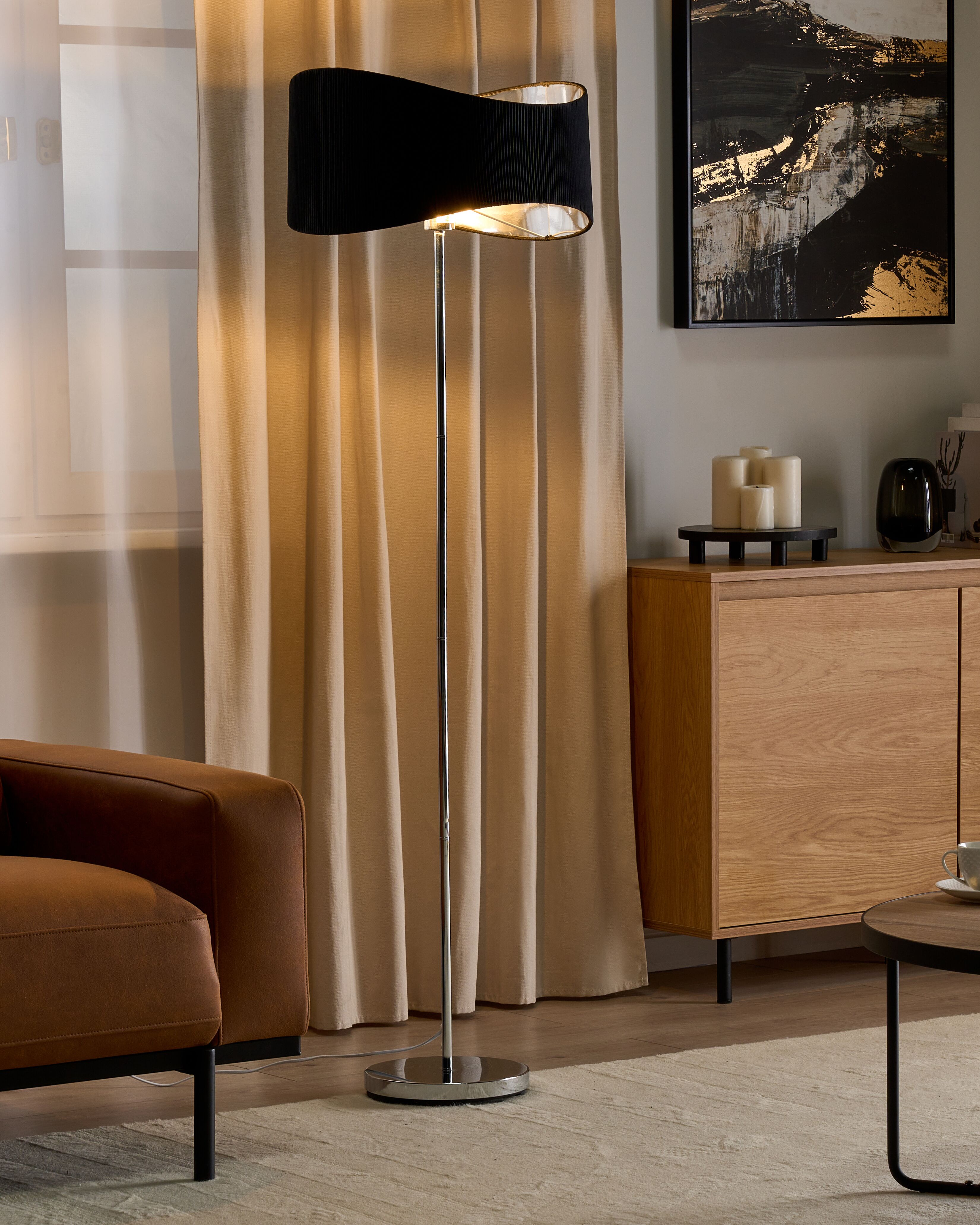 Floor Lamp CALVILLO Metal Silver