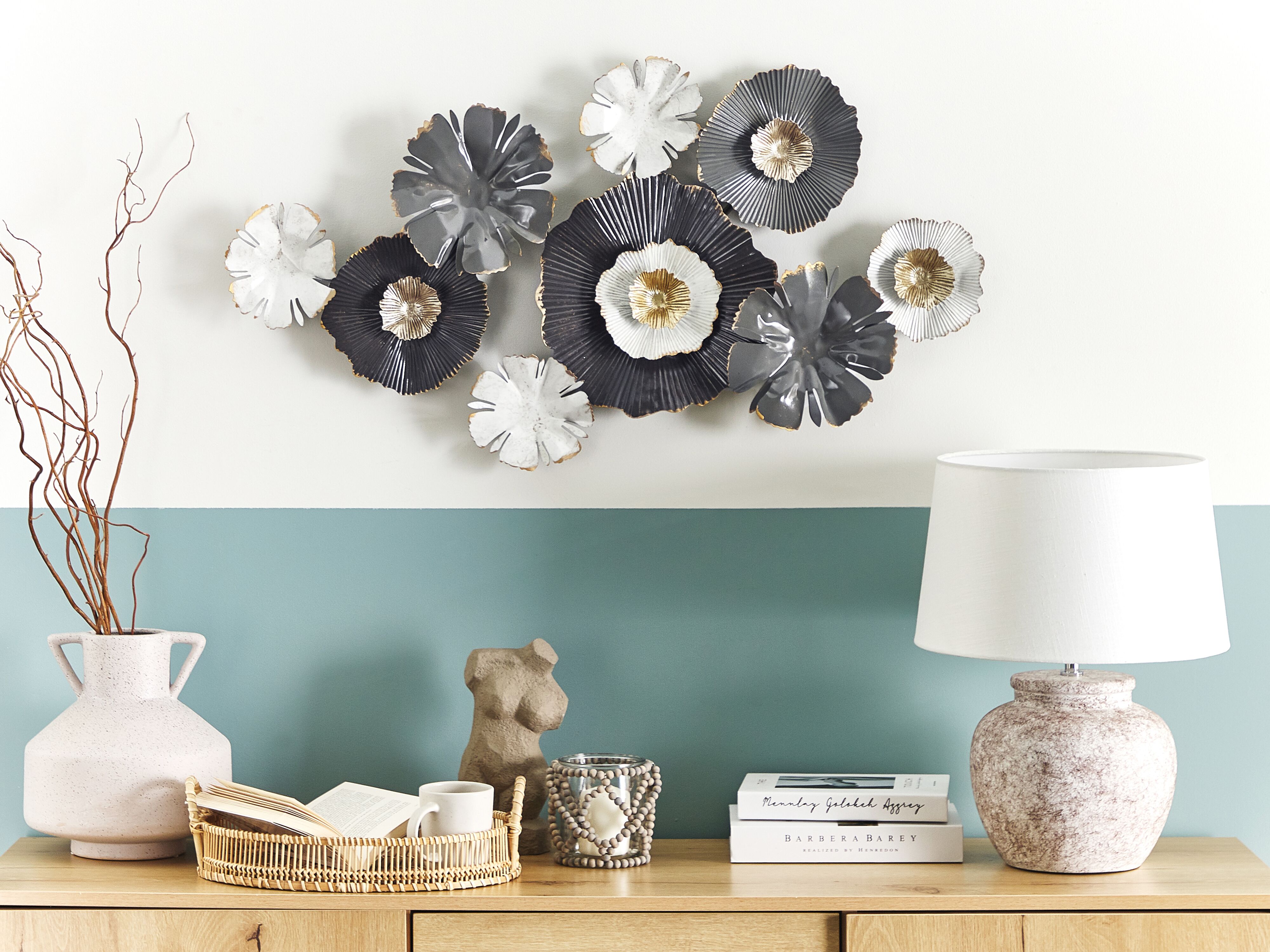 Wall Decor Flower POTASSIUM Metal 49 cm Grey