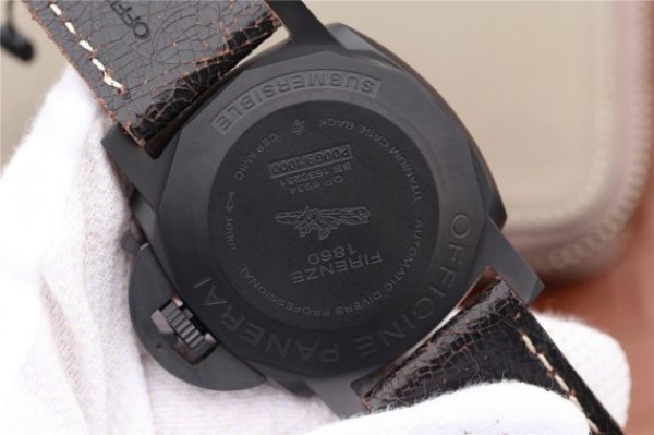 Replica Panerai PAM508 VSF Real Ceramic Black Distressed Calfskin Strap P.9000 - Top club