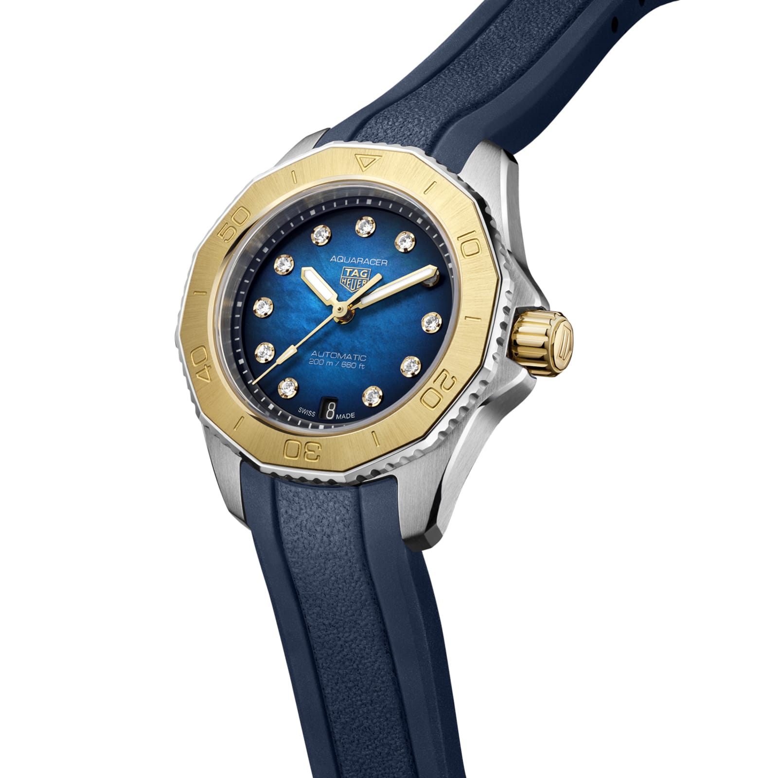 TAG Heuer Replica Watch Aquaracer Professional 200 Date Automatic 30 mm Steel and Gold(1:1 replica) - Elite Watch Atelier