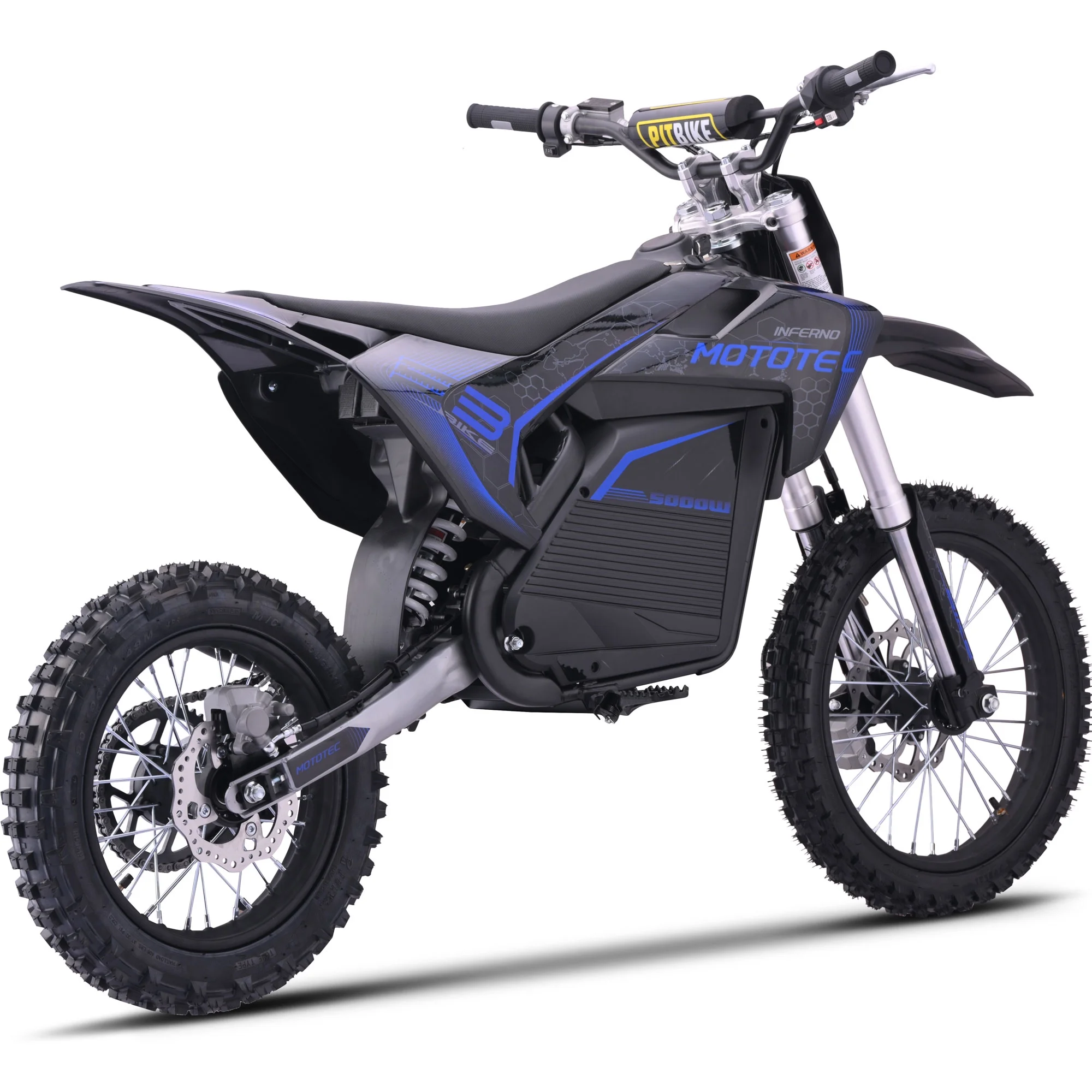 MotoTec 72v Pro Electric Dirt Bike 5000w Lithium Blue - Image 6