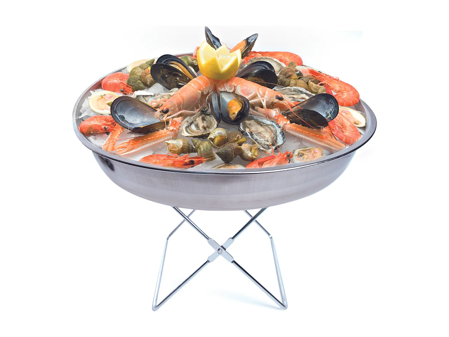 Plateau - COOK CONCEPT - Argent - Support Pliable et Couteau à Huîtres