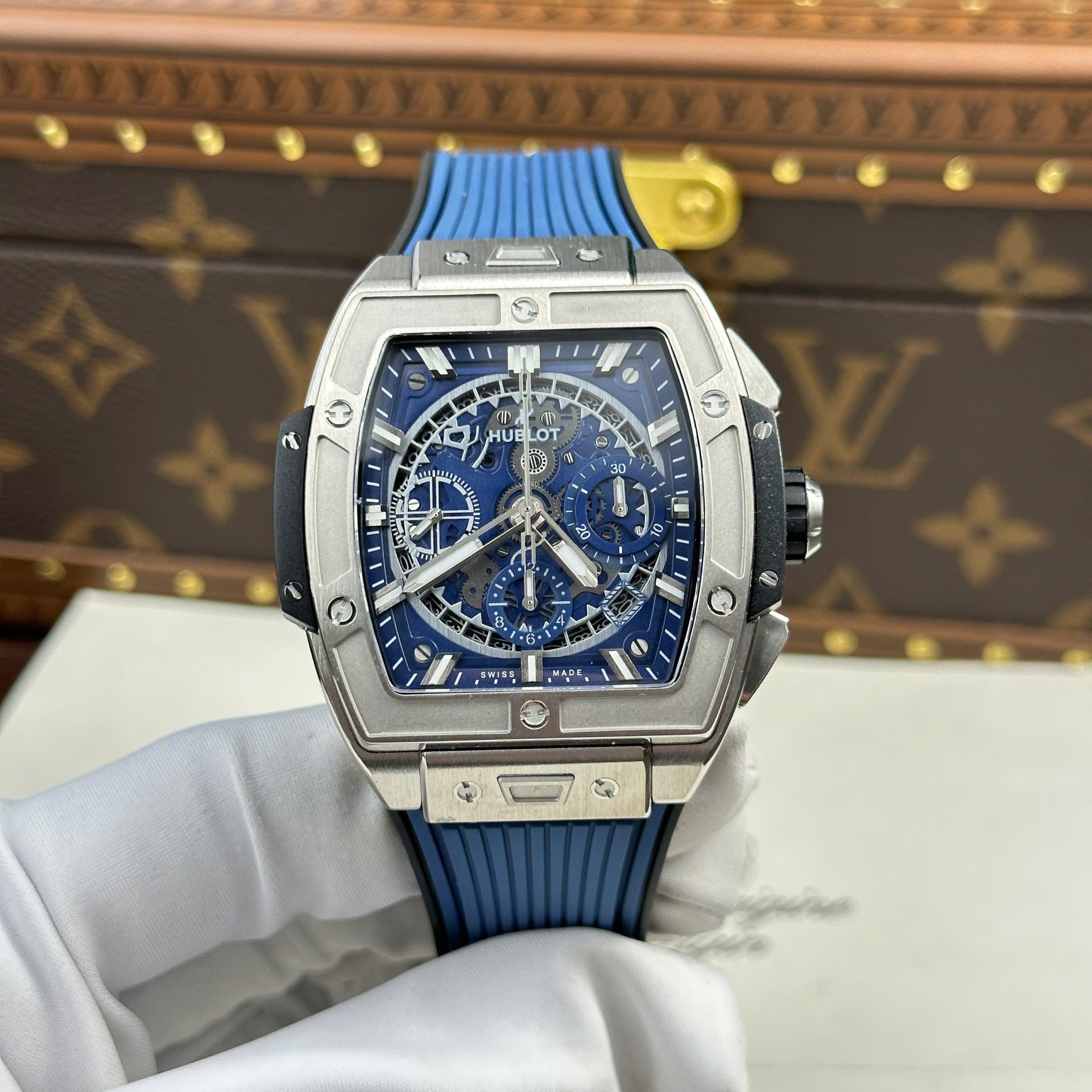 Hublot Spirit Of Big Bang Titanium Replica Watch Dial Blue BBF Factory 42mm - Elite Watch Atelier