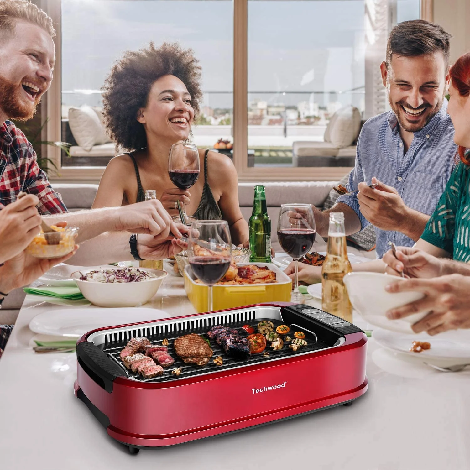 Techwood Indoor Smokeless Grill, 1500W, Black, Electric Portable Korean BBQ Grill with Tempered Glass Lid - Image 27