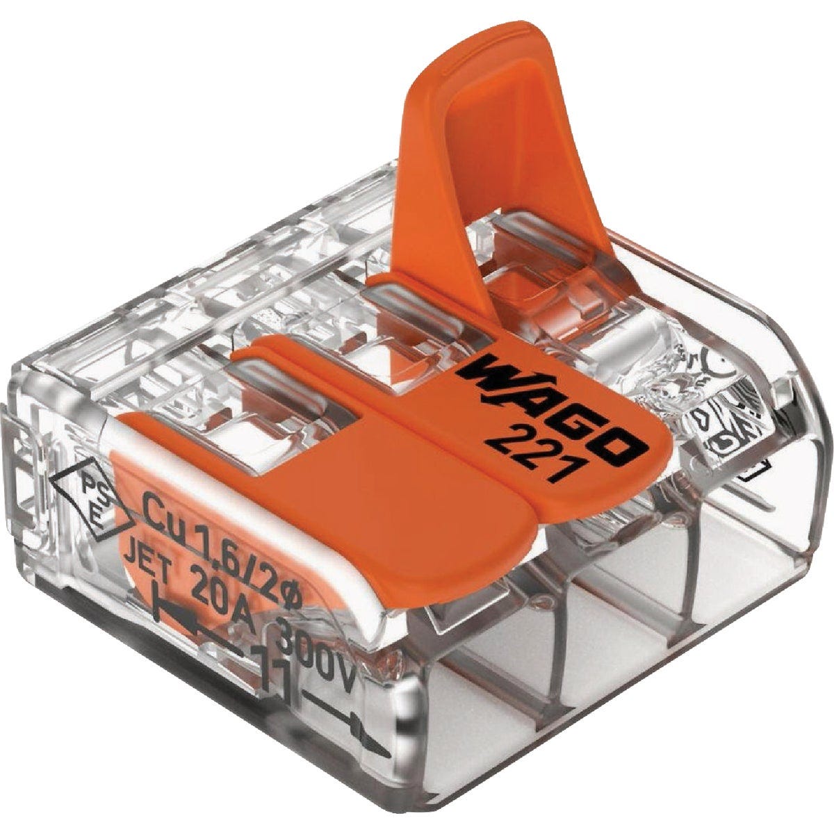 Wago 3-Wire 3-Port Lever Connector (50-Pack)