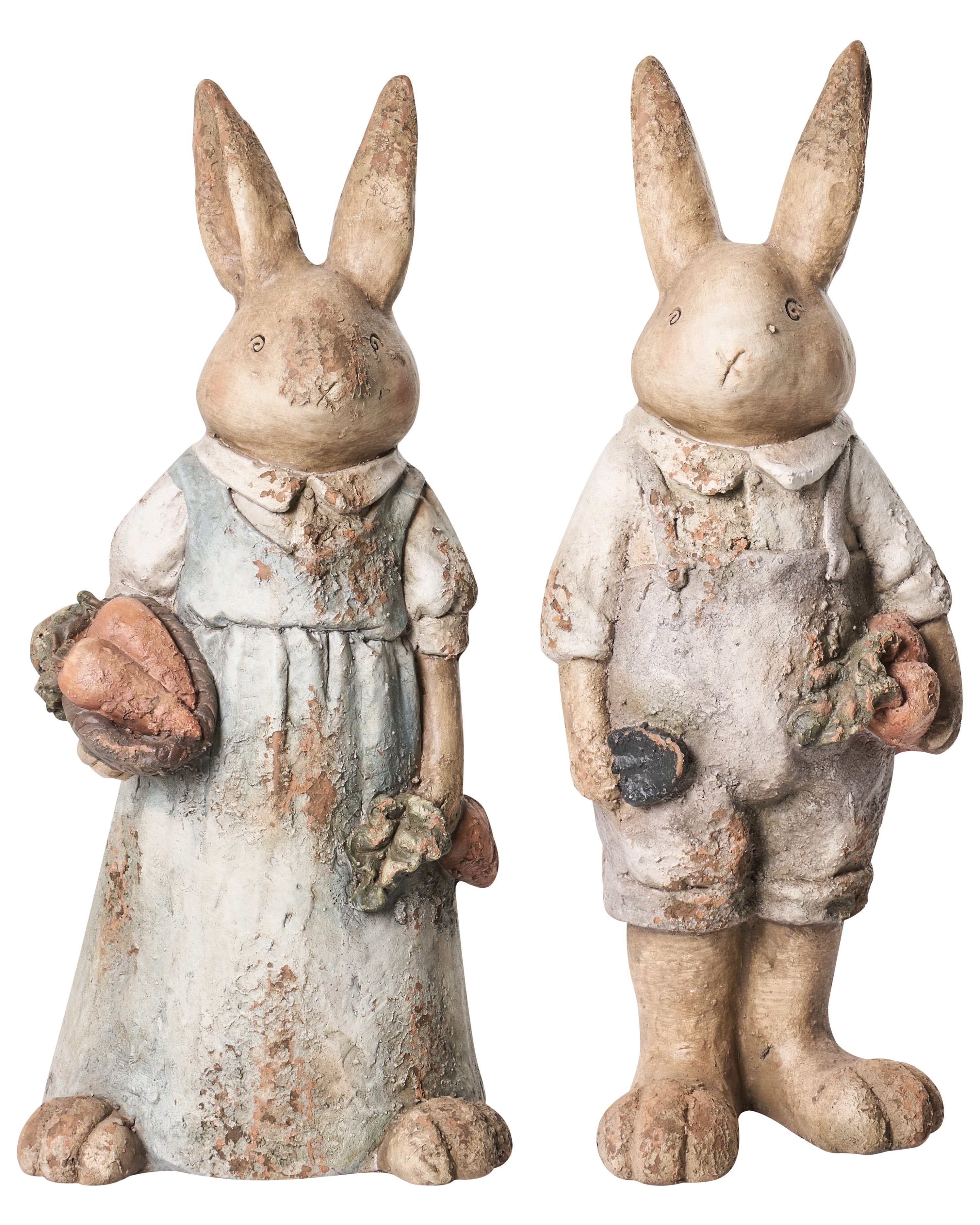 Set of 2 Garden Statues BAROLO Rabbit Multicolour