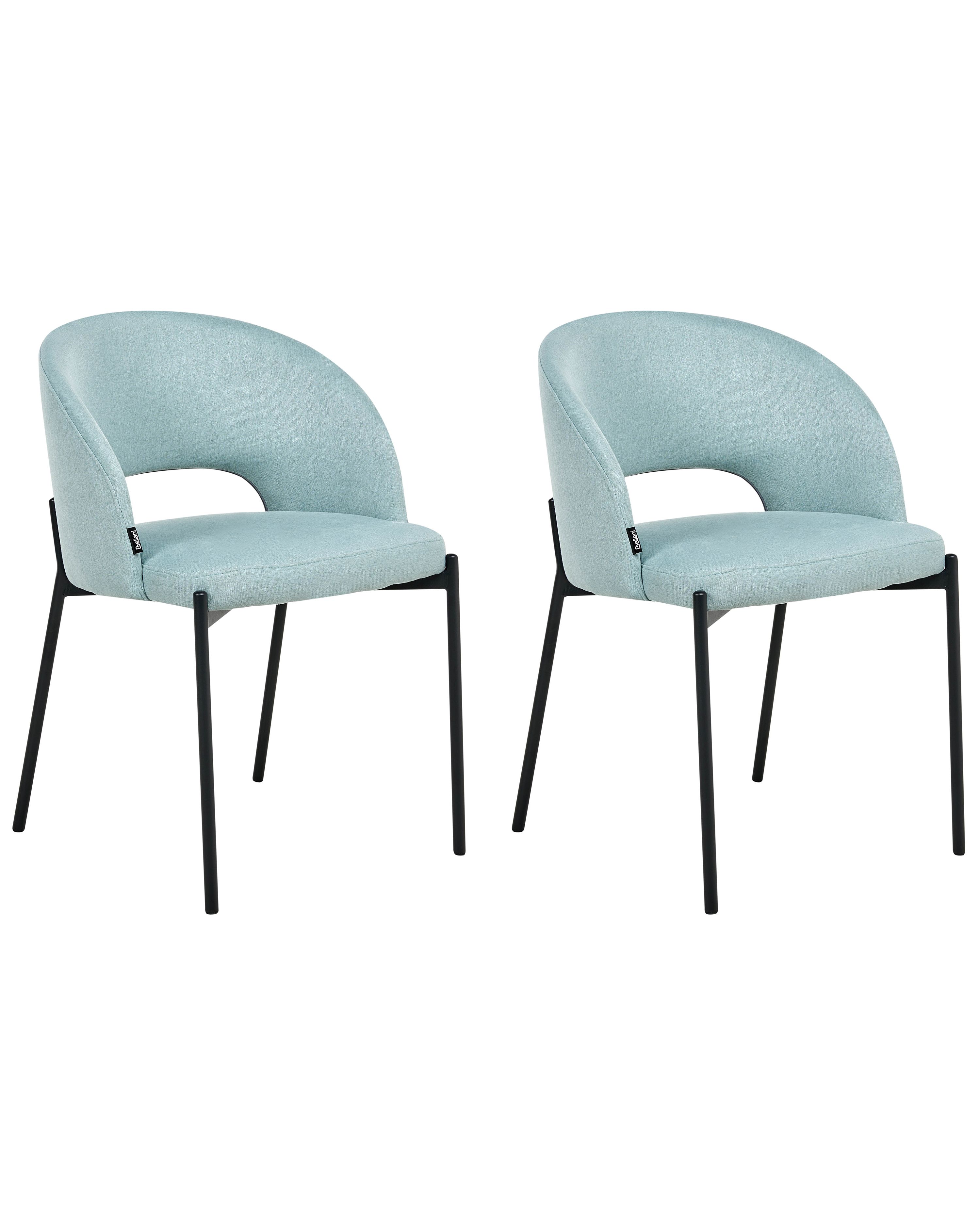 Set of 2 Dining Chairs PENNY Fabric Light Blue