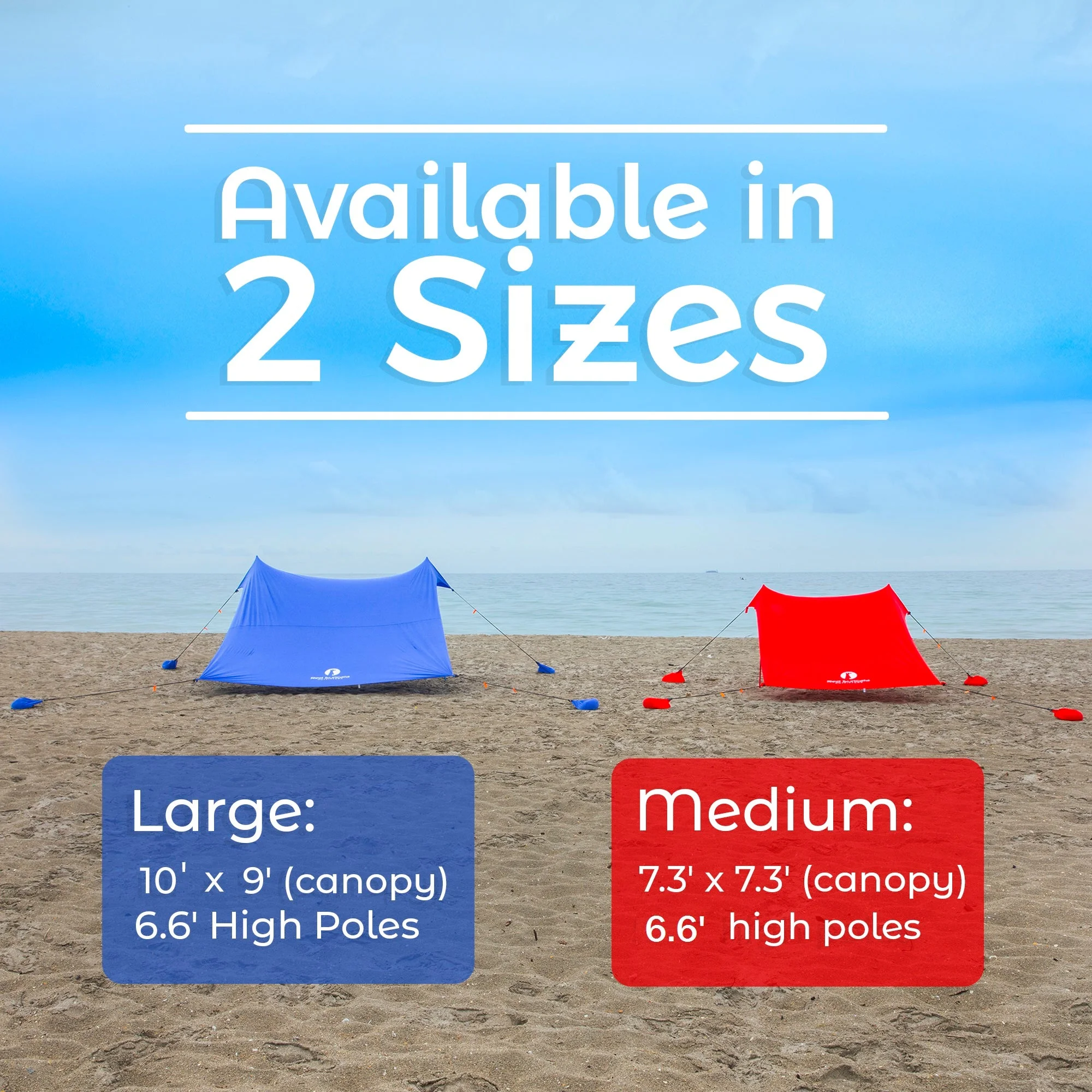 Orange Family Beach Sun Shade Canopy Tent with sand anchors - Image 3