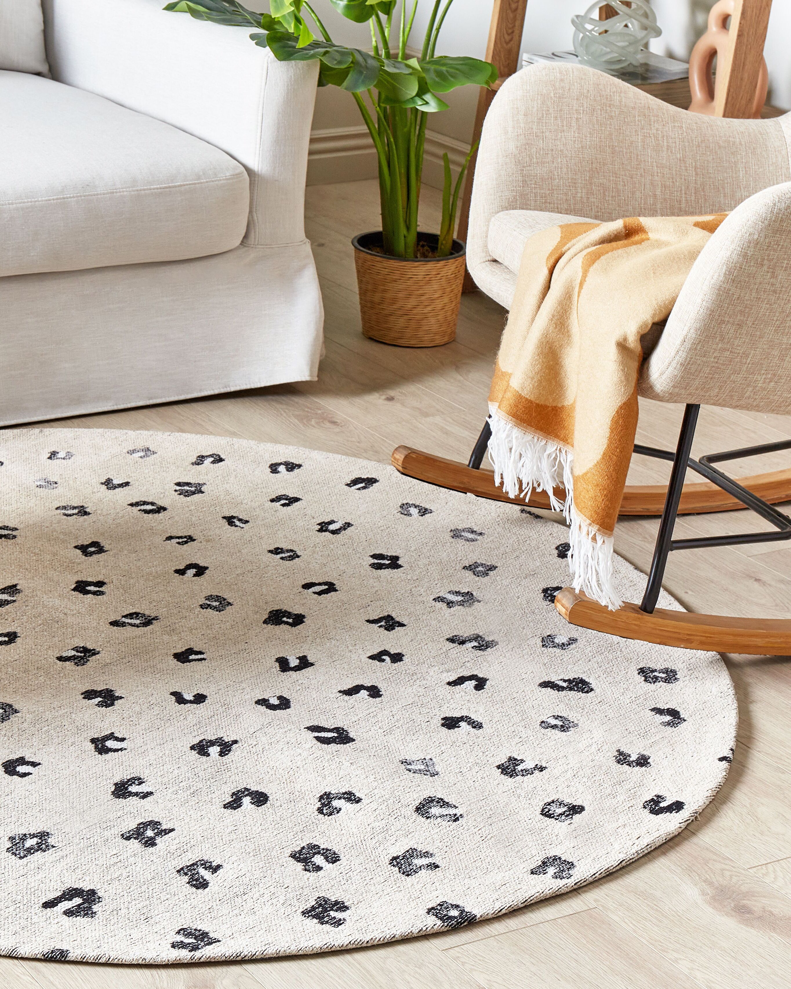 Rug AFIS Beige ø 140 cm Cotton