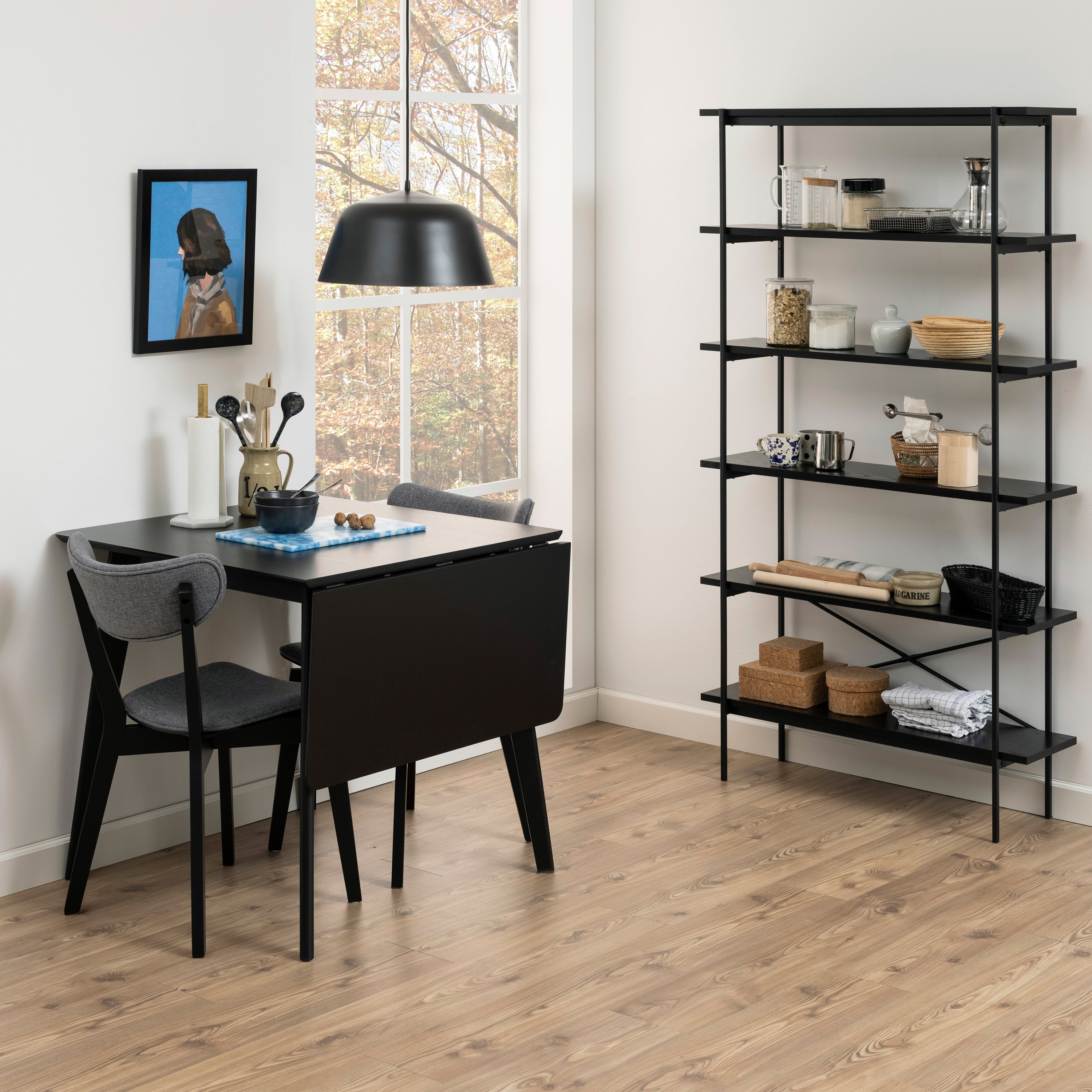 Blokker basic Crow Eettafel Inklapbaar - 120 x 80 cm - Zwart