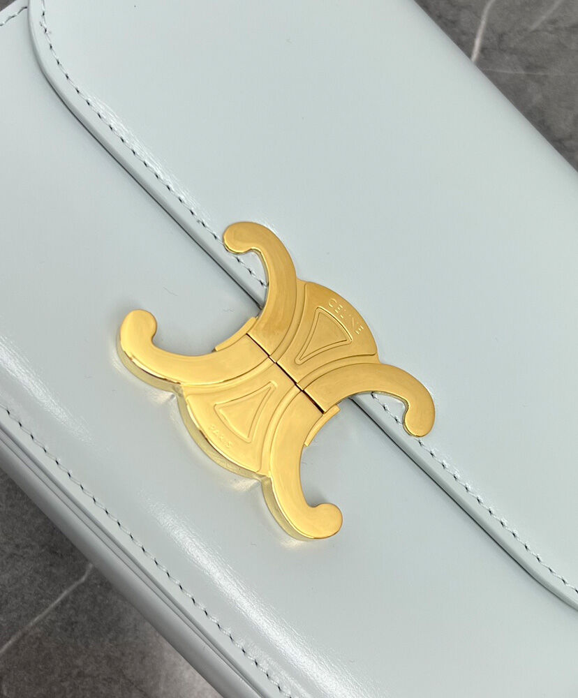 Celine Teen Triomphe Bag In Shiny Calfskin Blue1:1High-quality replica