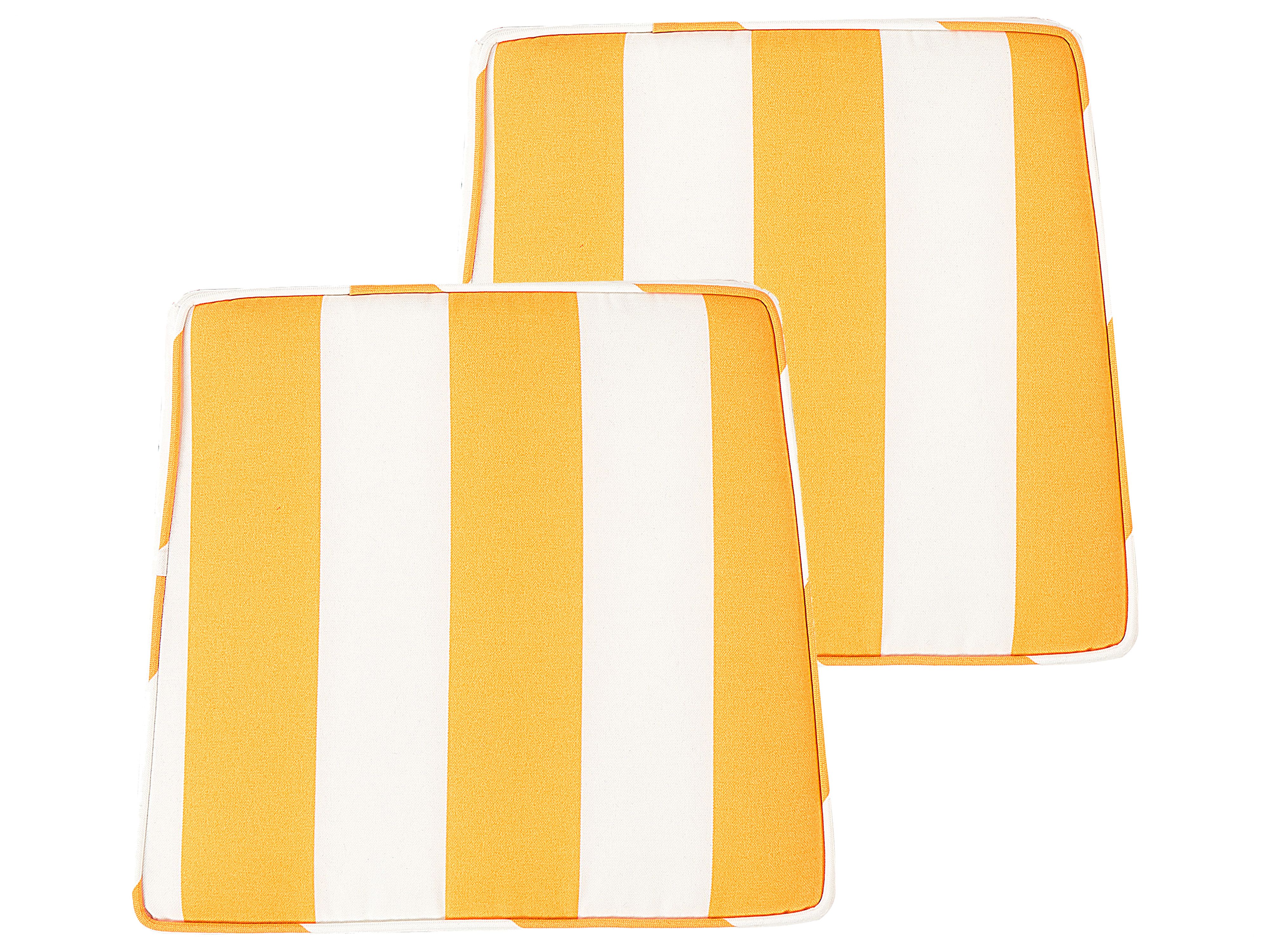 Set of 2 Garden Chair Cushions TERNI 37 x 34 cm Yellow