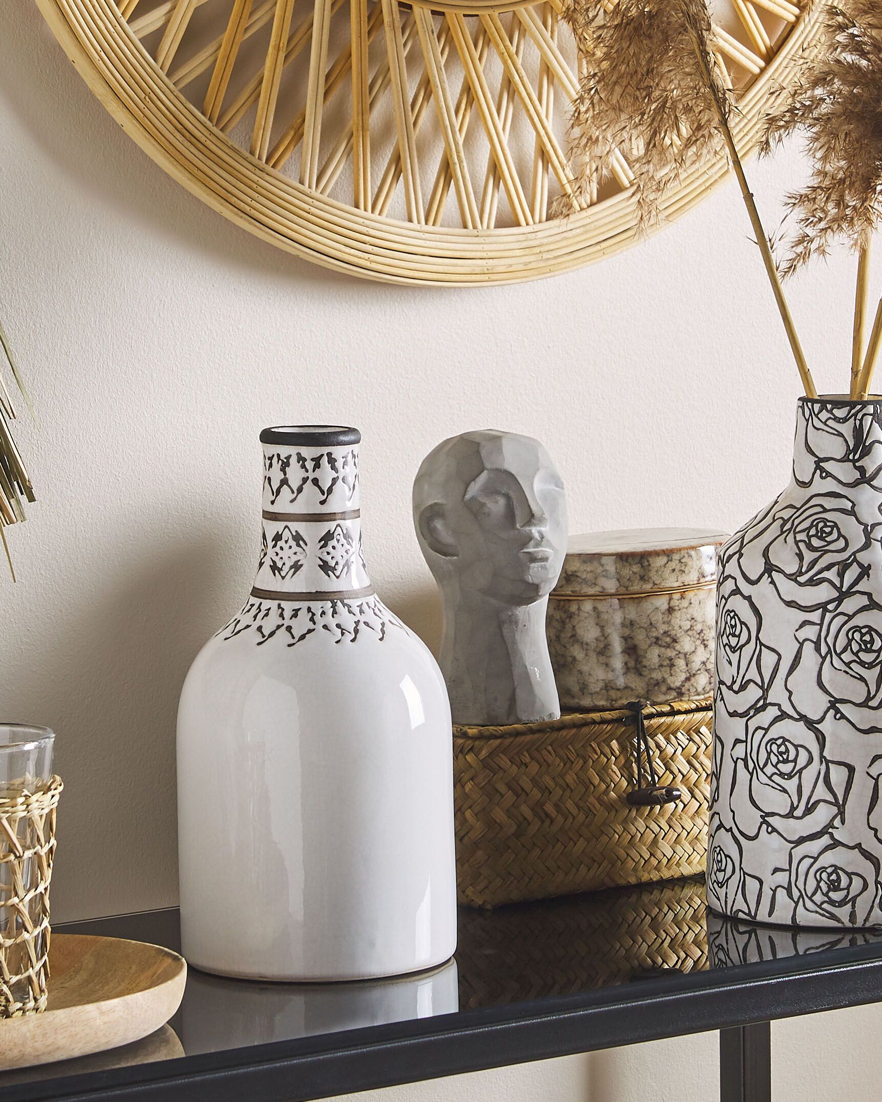 Flower Vase ANKON Stoneware 25 cm White