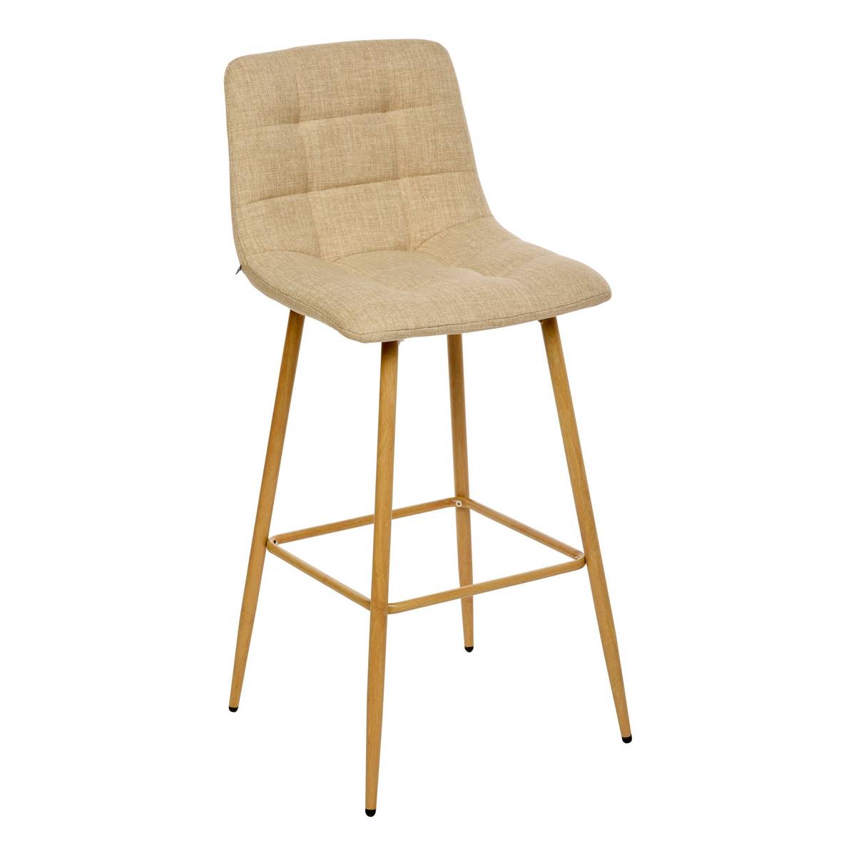 Set of 2 bar stools "Sirac" Beige linen, H.104.5 cm