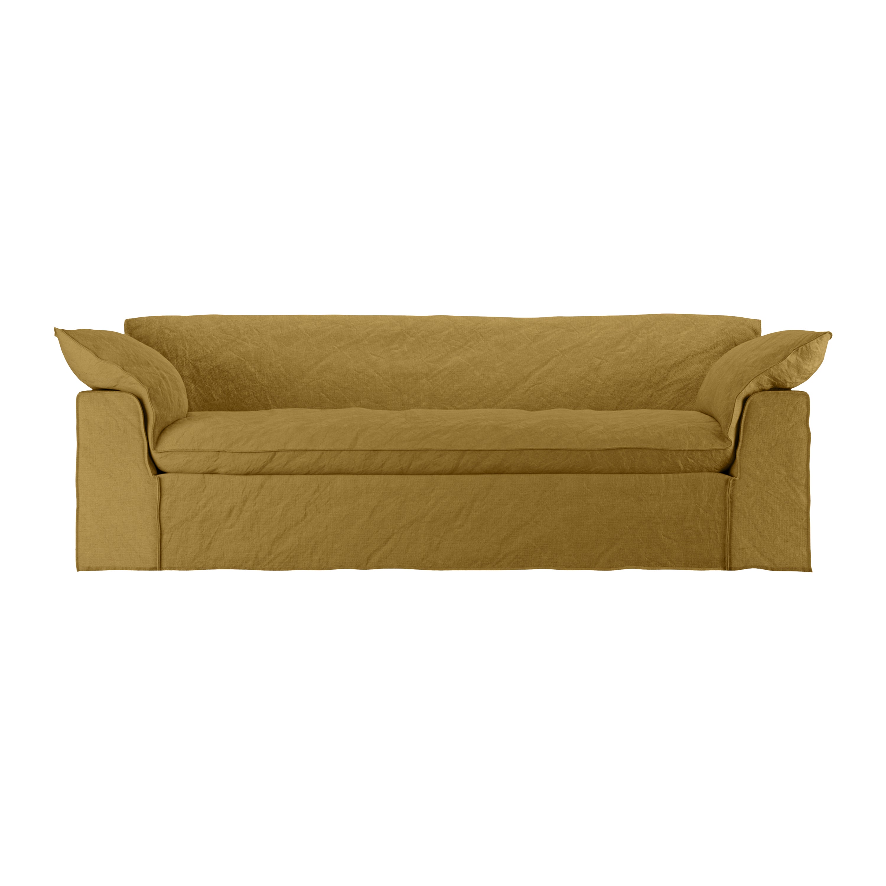 HKliving Nomad 3-zitsbank - Linnen - Burnt Ochre