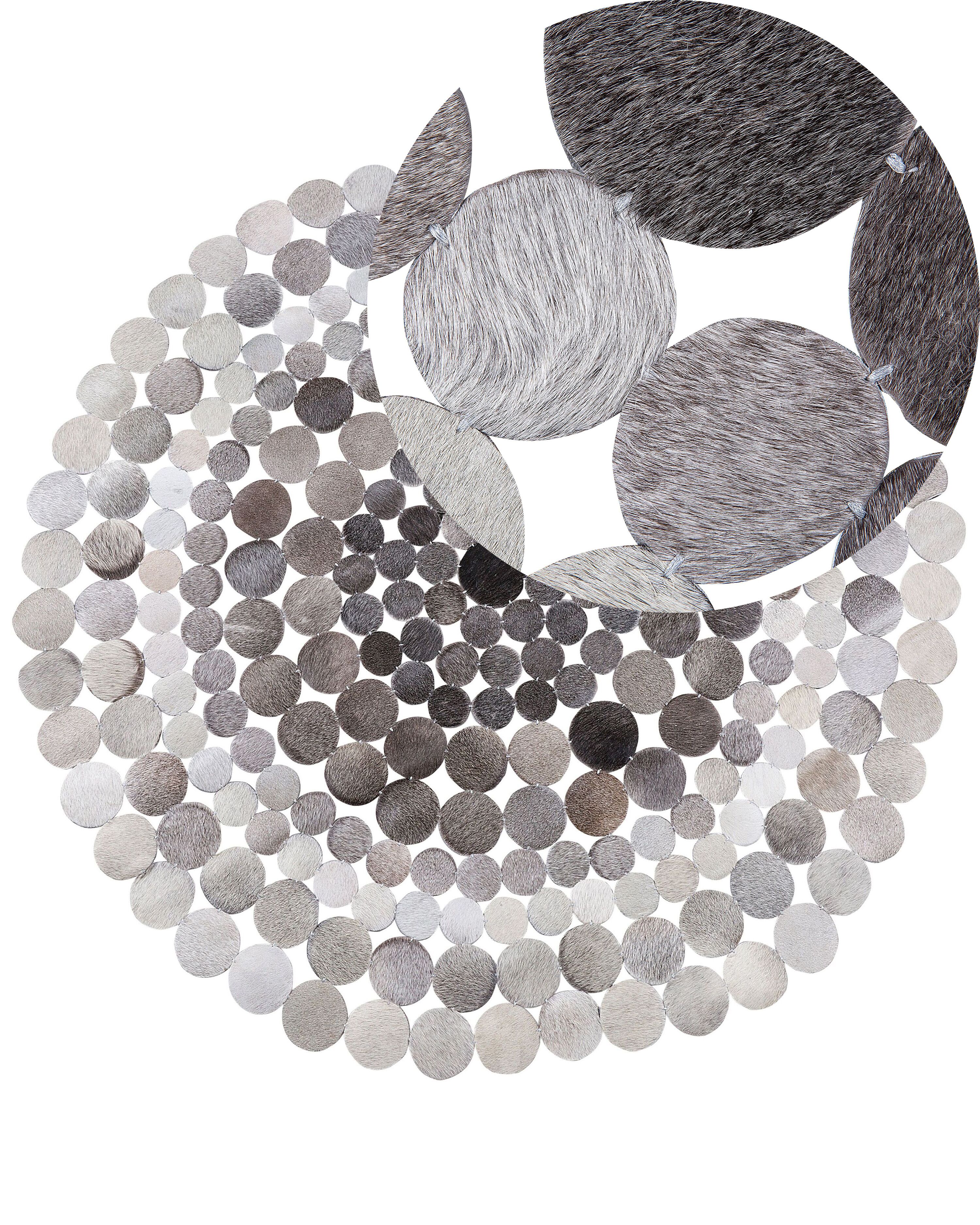 Rug HILVAN Grey ø 140 cm Leather