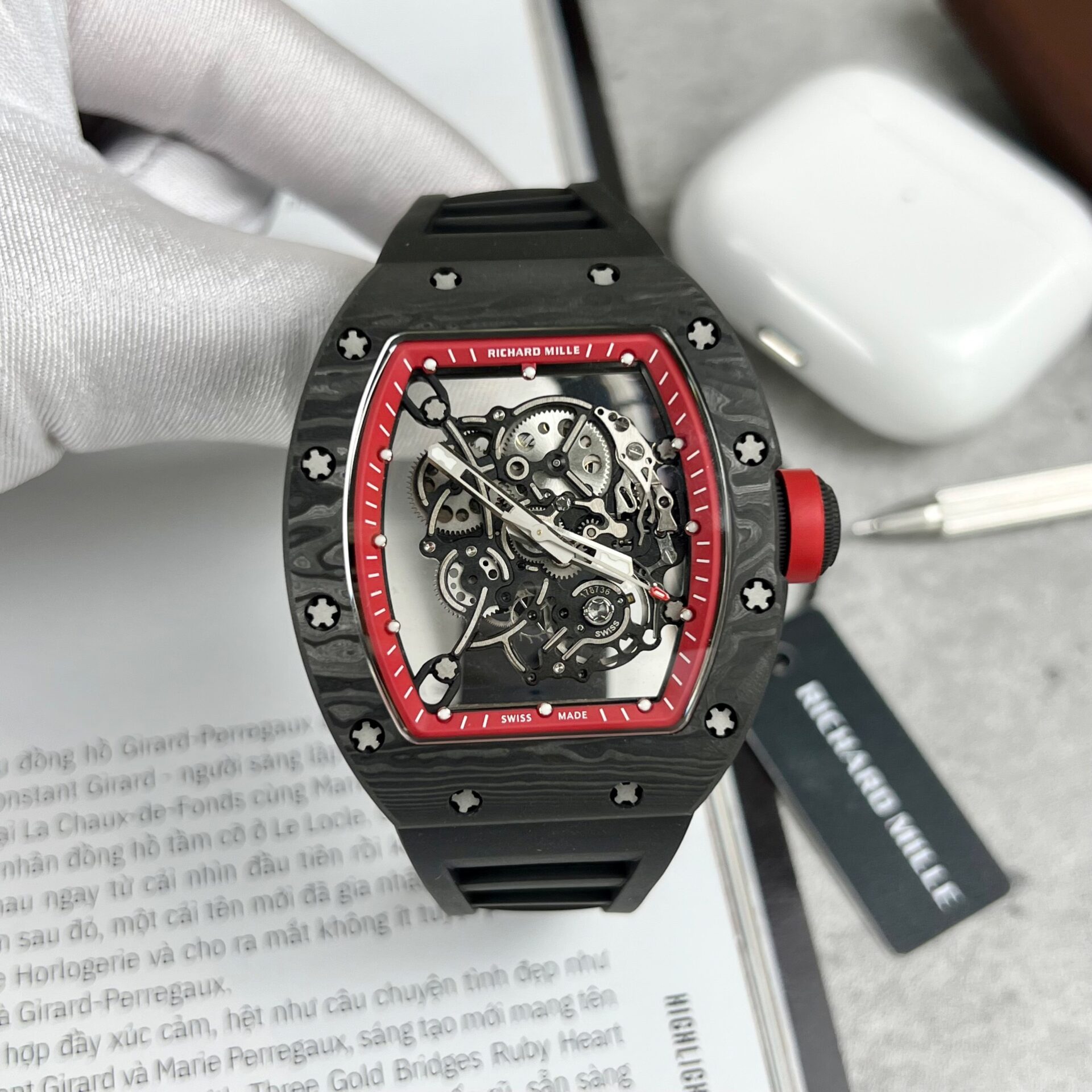 Richard Mille RM055 Replica 1:1 Watch Black BBR Factory 45mm - Elite Watch Atelier