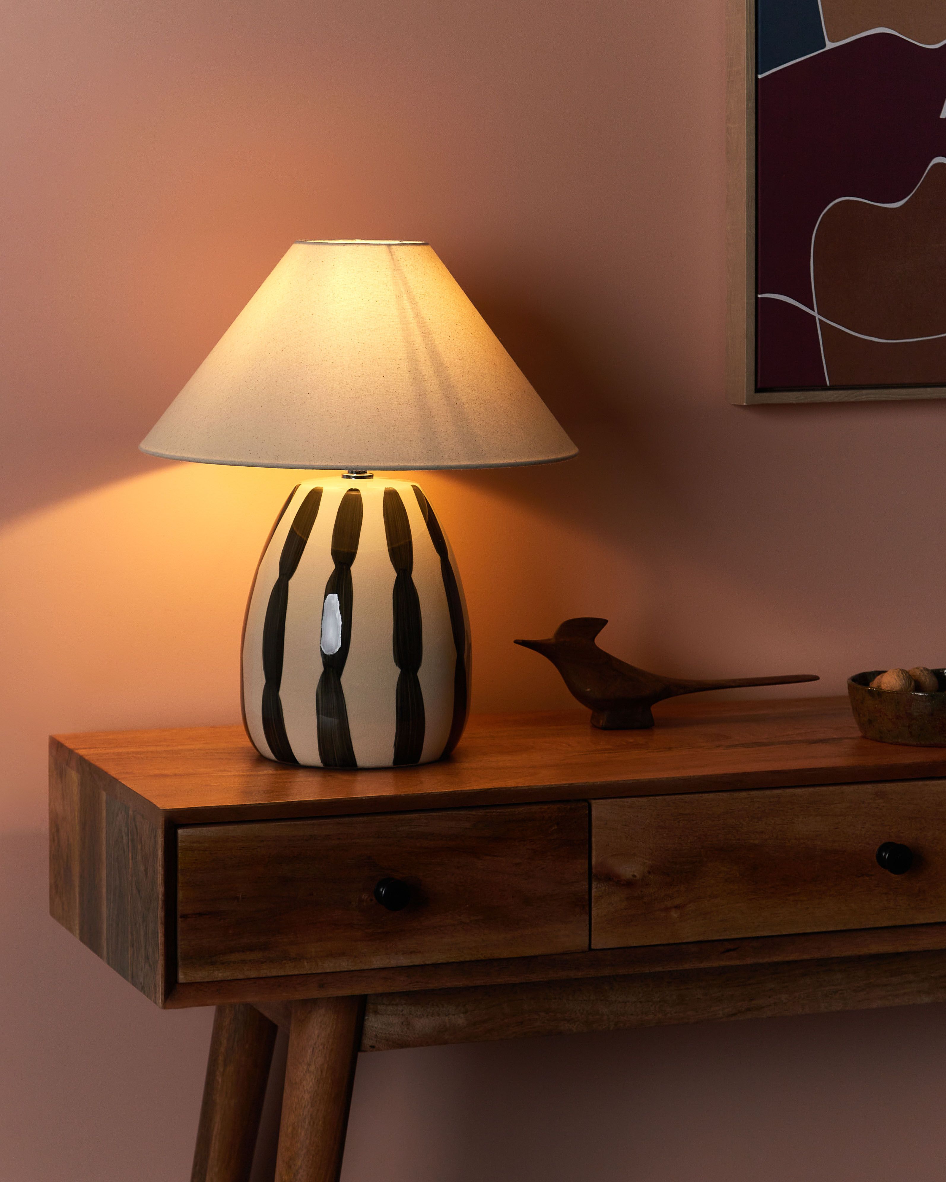 Table Lamp LUCHETTI Ceramic Black/ White