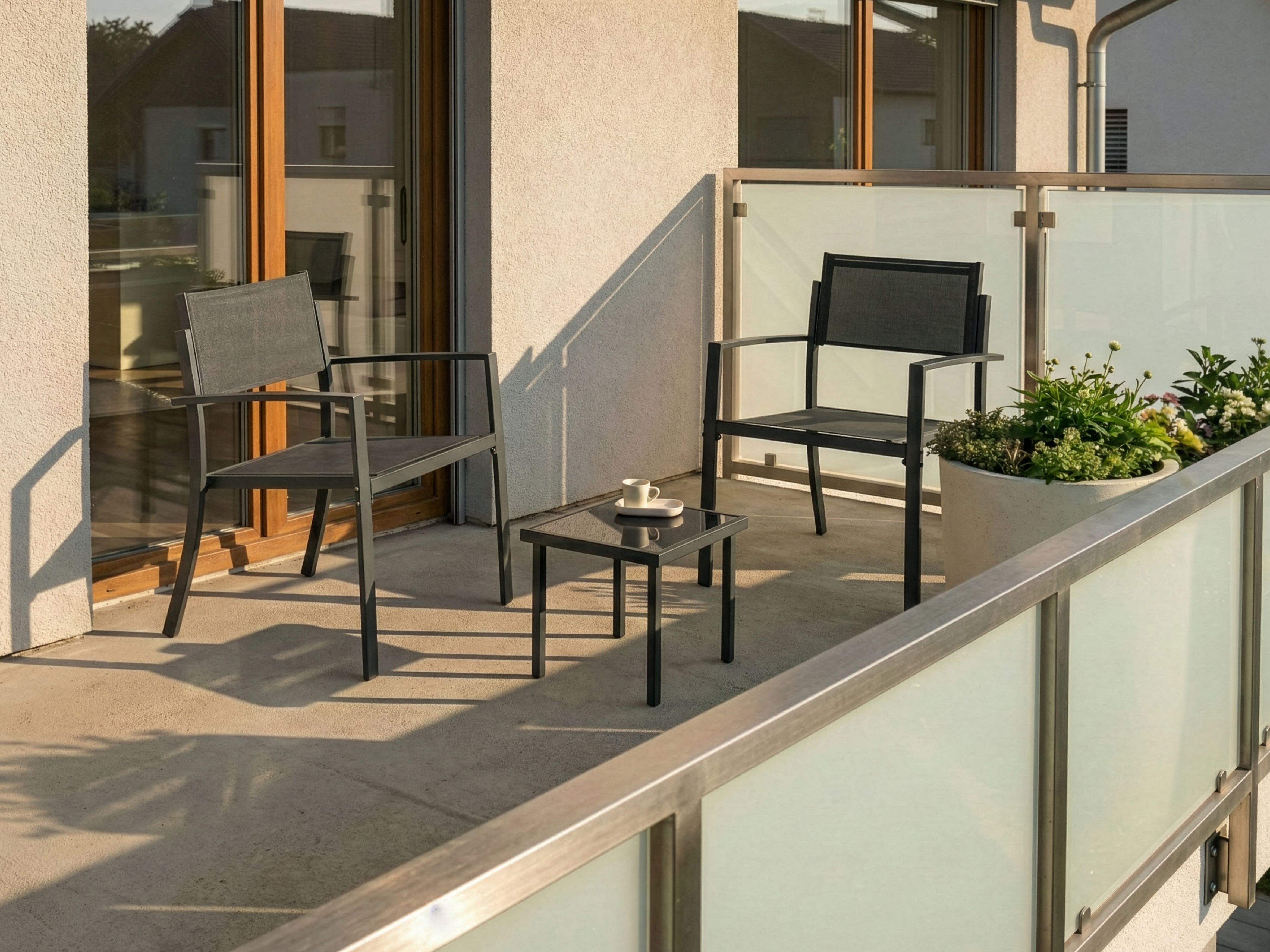 Bistro Set TAVOLETO Metal Dark Grey