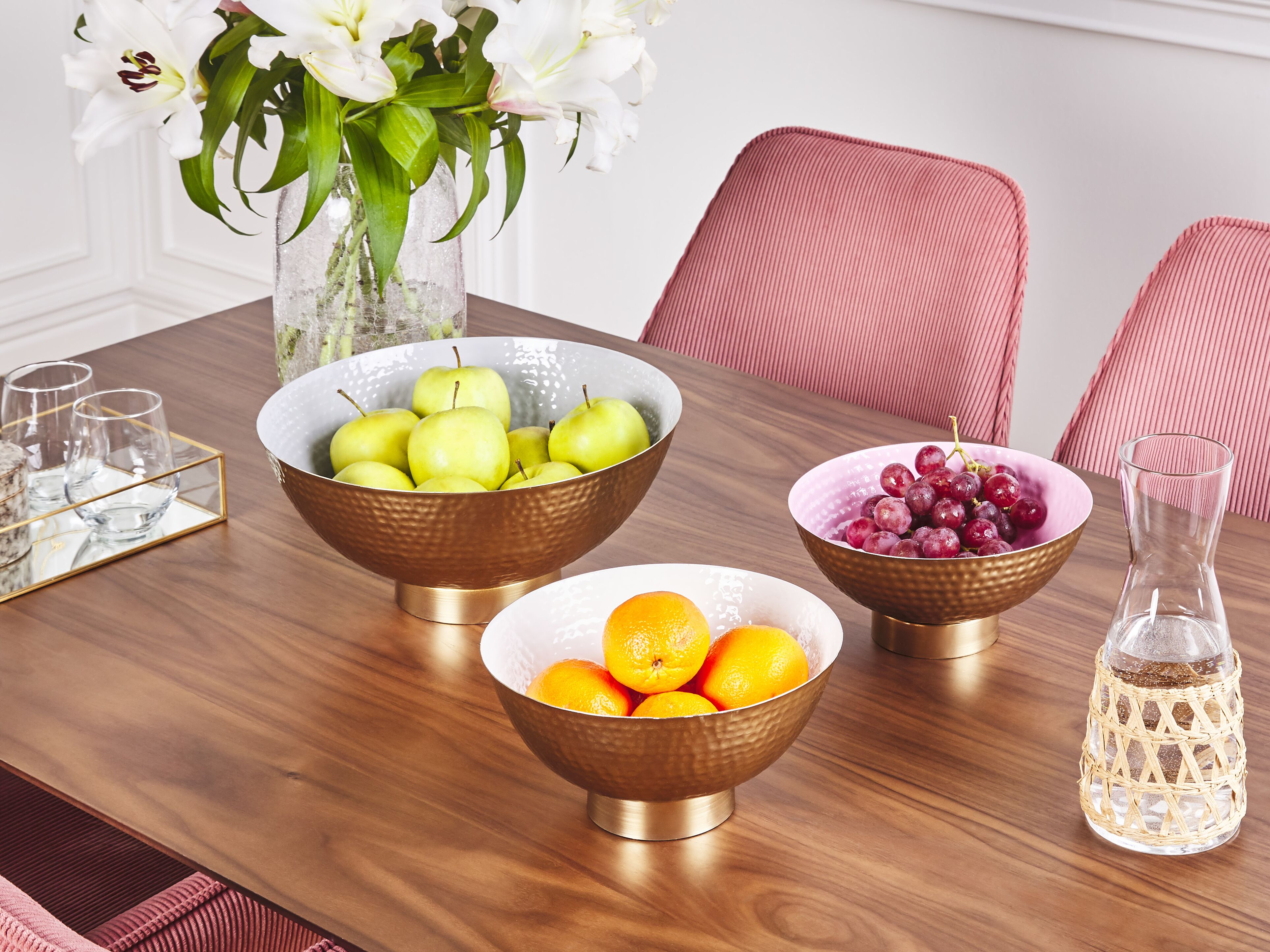 Set of 3 Bowls BARU Metal Gold
