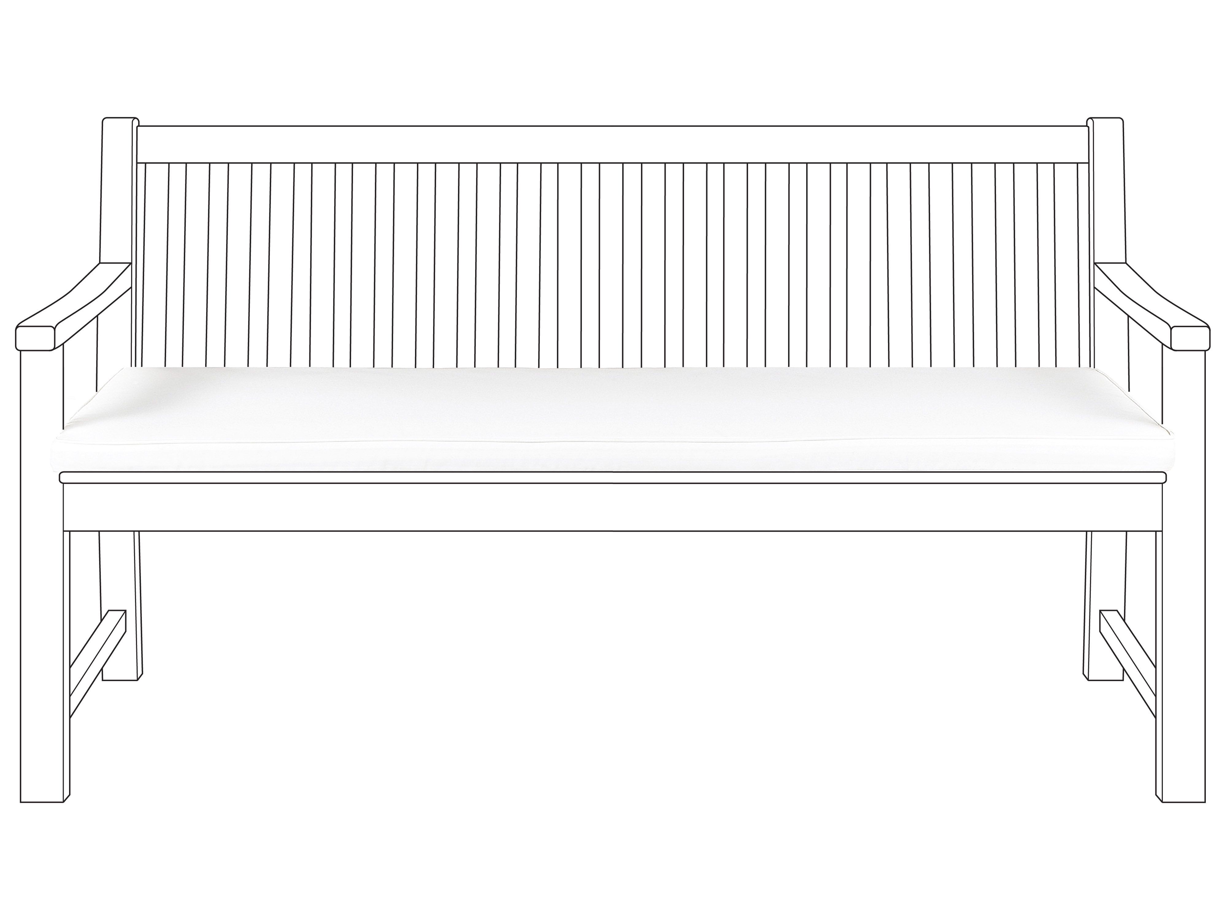 Bench Seat Pad Cushion VIVARA 152 x 54 cm Off-White