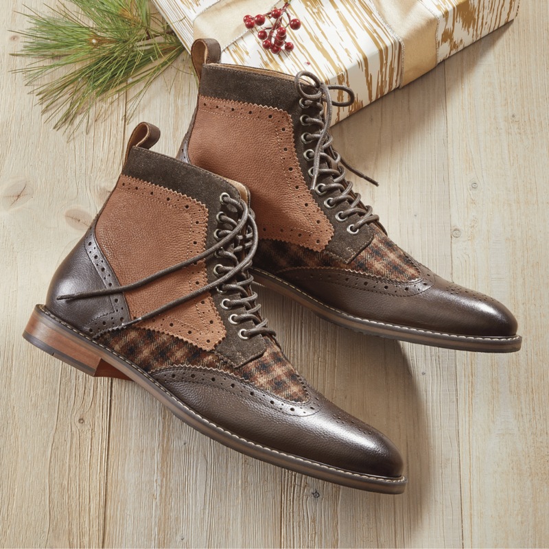 Stacy Adams Finnegan Wingtip Lace-Up Boot - MIDNIGHT VELVET CATALOG
