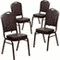 Flash Furniture 4 Pack HERCULES Series Crown Back Stacking Banquet Chair in Black Patterned Fabric - Gold Vein Frame - Image 18