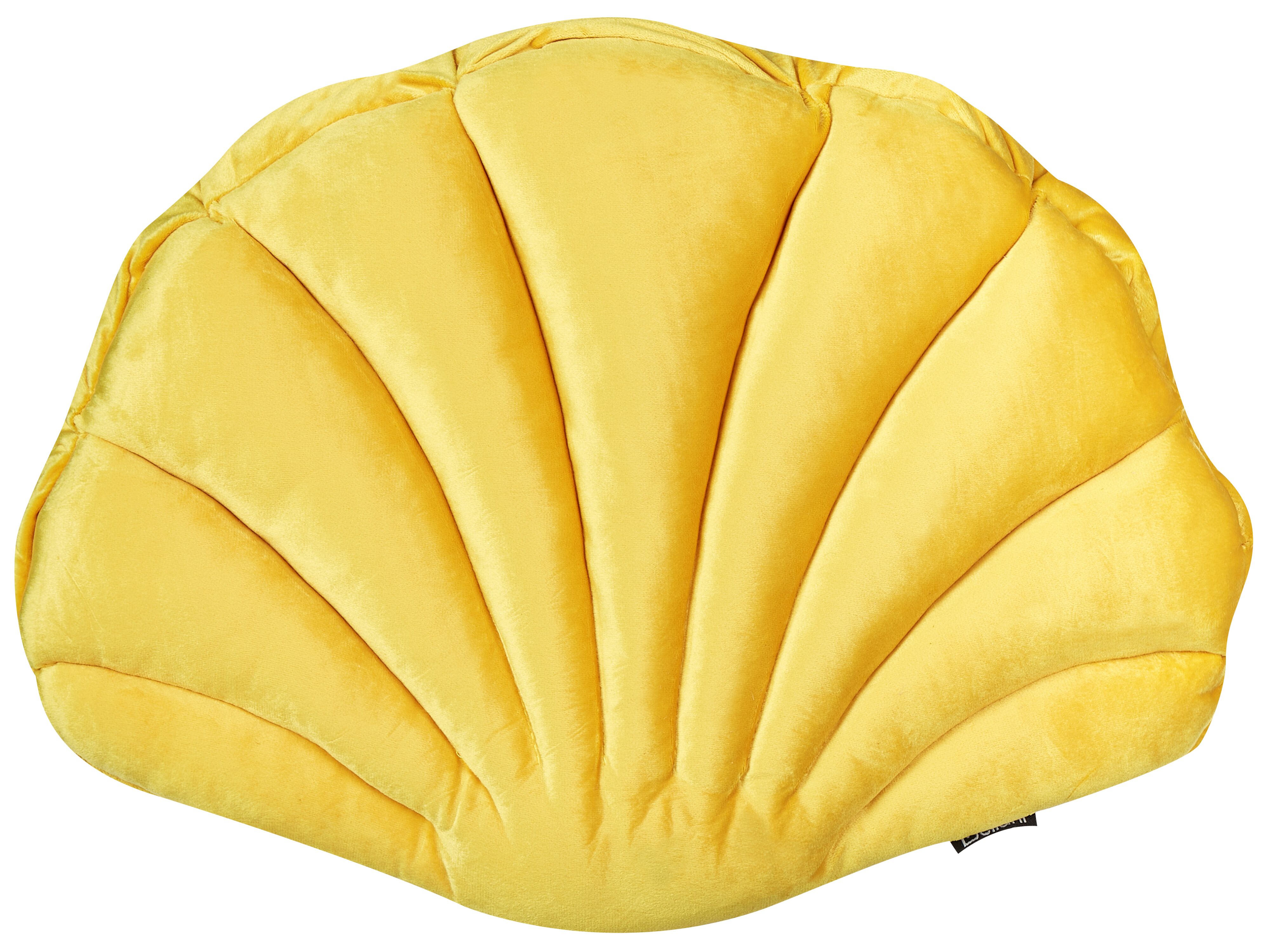 Throw Cushion CONSOLIDA Velvet 47 x 35 cm Yellow Solid