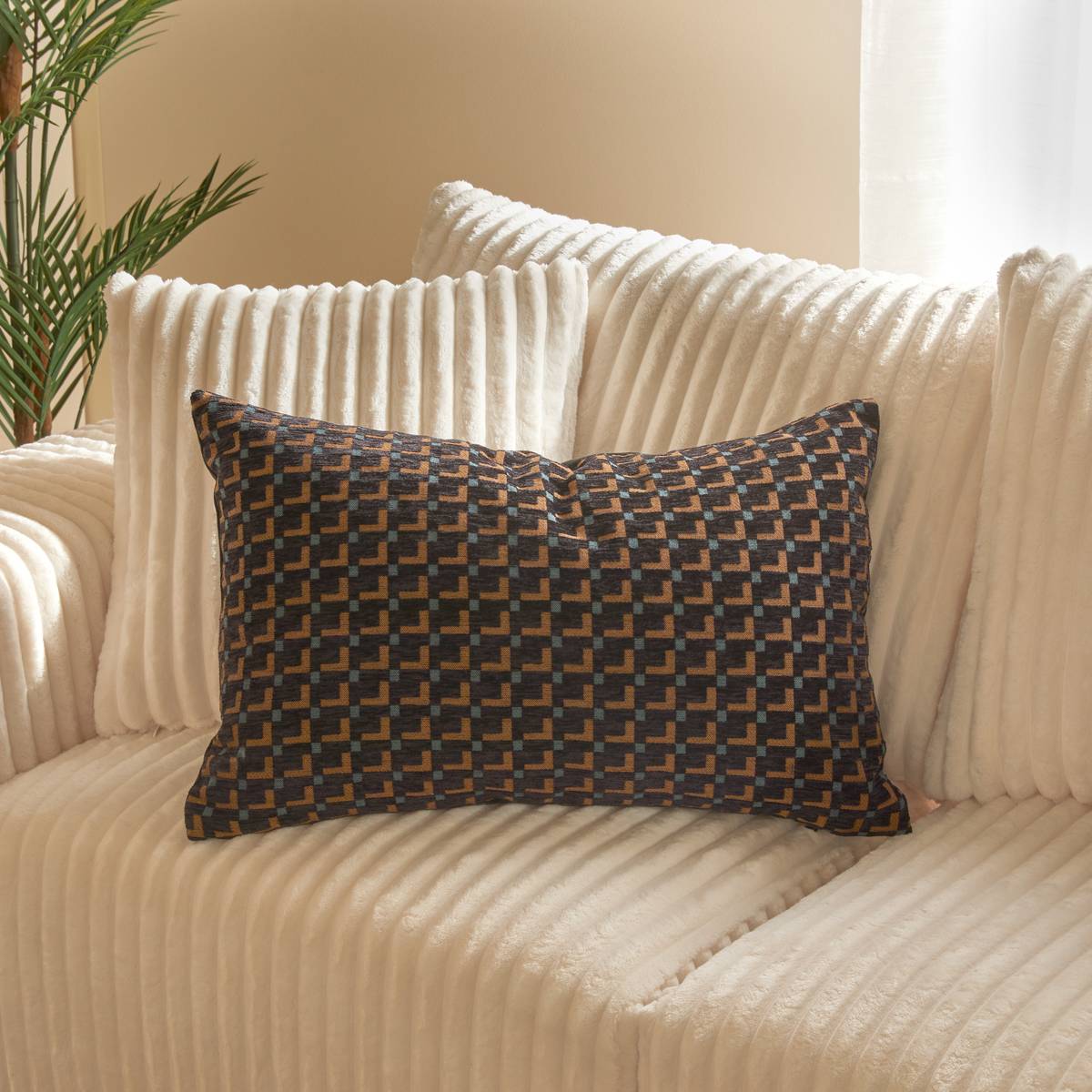 Cushion "The palm resort" Black, 58x38 cm