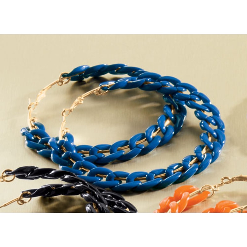 Colorful Link Hoops - MIDNIGHT VELVET CATALOG