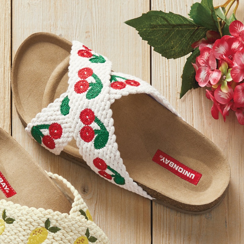 Maryann Crocheted Slide with Embroidered Fruit Accents - MIDNIGHT VELVET CATALOG