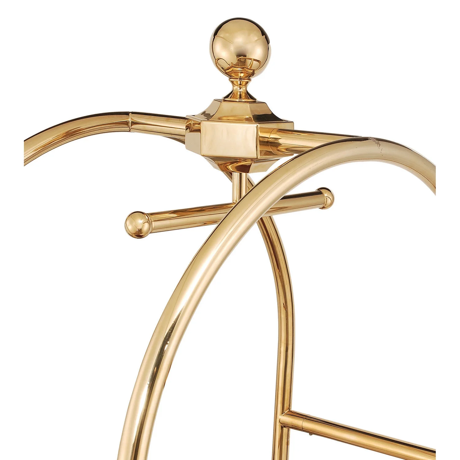 Gold Stainless Steel Bellman Cart Curved Uprights 8" Pneu. Casters, 41-1/4"L x 24"W x 75"H - Image 4
