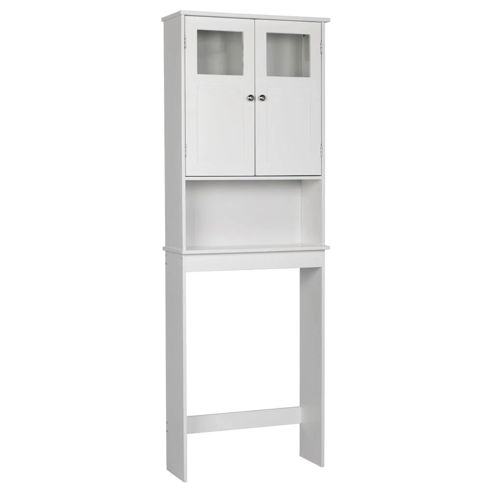 Zimtown 67'' over the Toilet Bathroom Storage Cabinet with 2 Doors and Adjustable Shelf, White