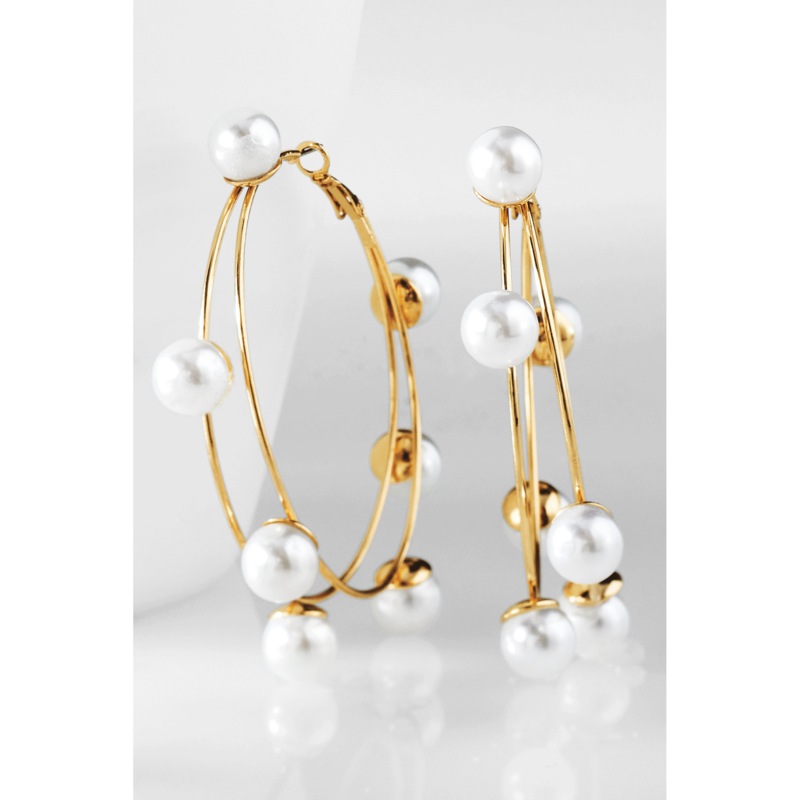 Faux-Pearl Hoops - MIDNIGHT VELVET CATALOG