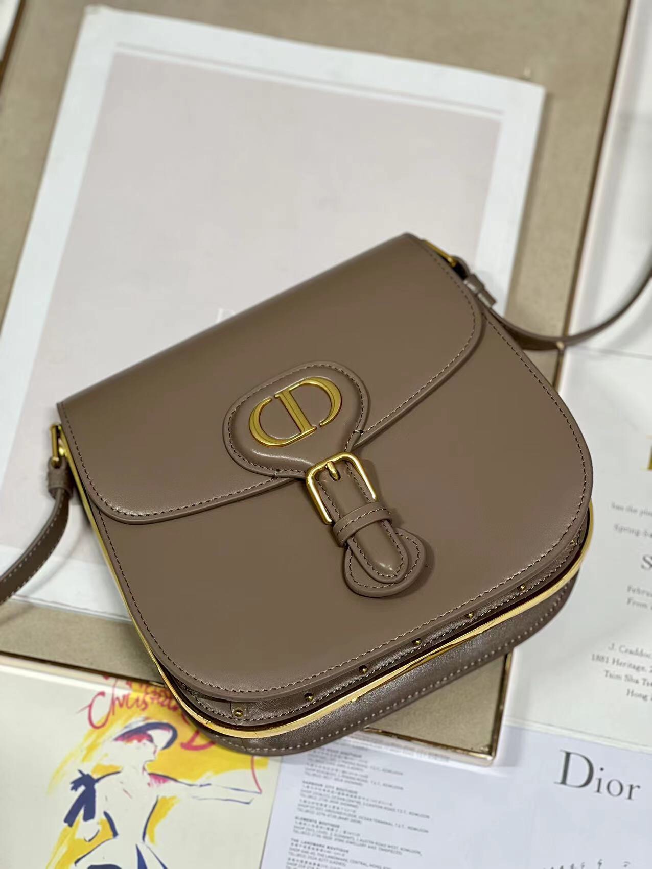 Bobby Frame Bag Black/Brown/White/Greige For Women 8in/20cm M9333UMOF_M9001:1High-quality replica
