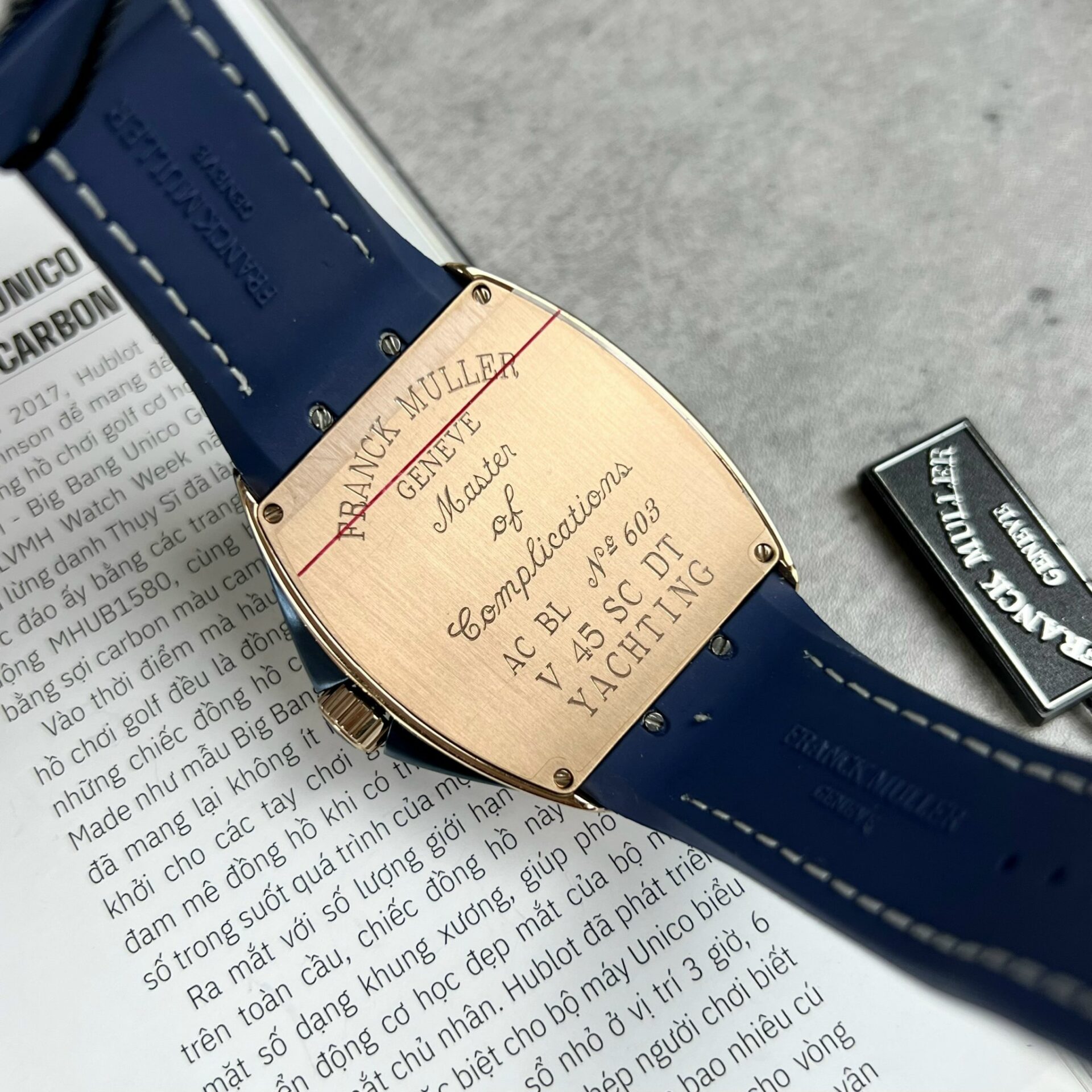 Franck Muller Replica 11 Watch V45 Blue Dial Rose Gold Case 45mm - Top club