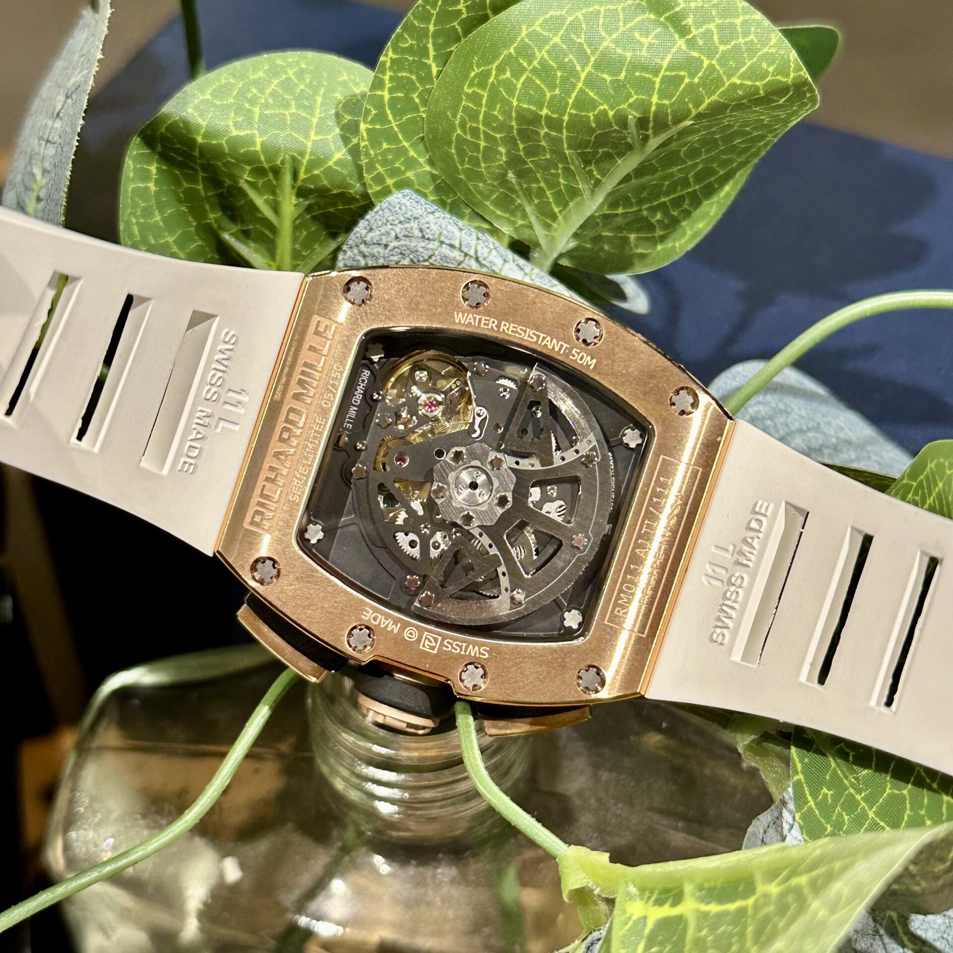 Richard Mille RM011 Replica Watch Full Diamond White Rubber Strap 44mm - Top club