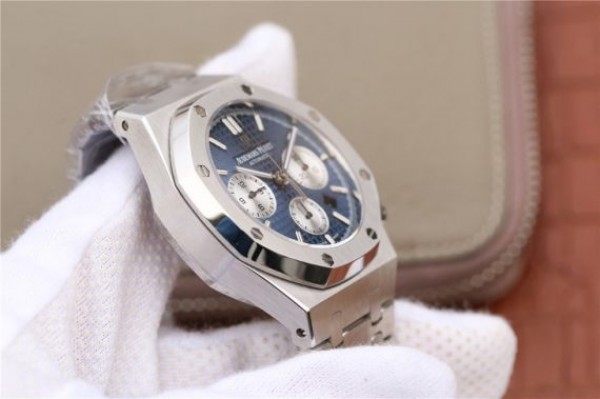 Replica Audemars Piguet Royal Oak Chronograph SS JHF Blue/White Dial SS Bracelet A7750 - Top club