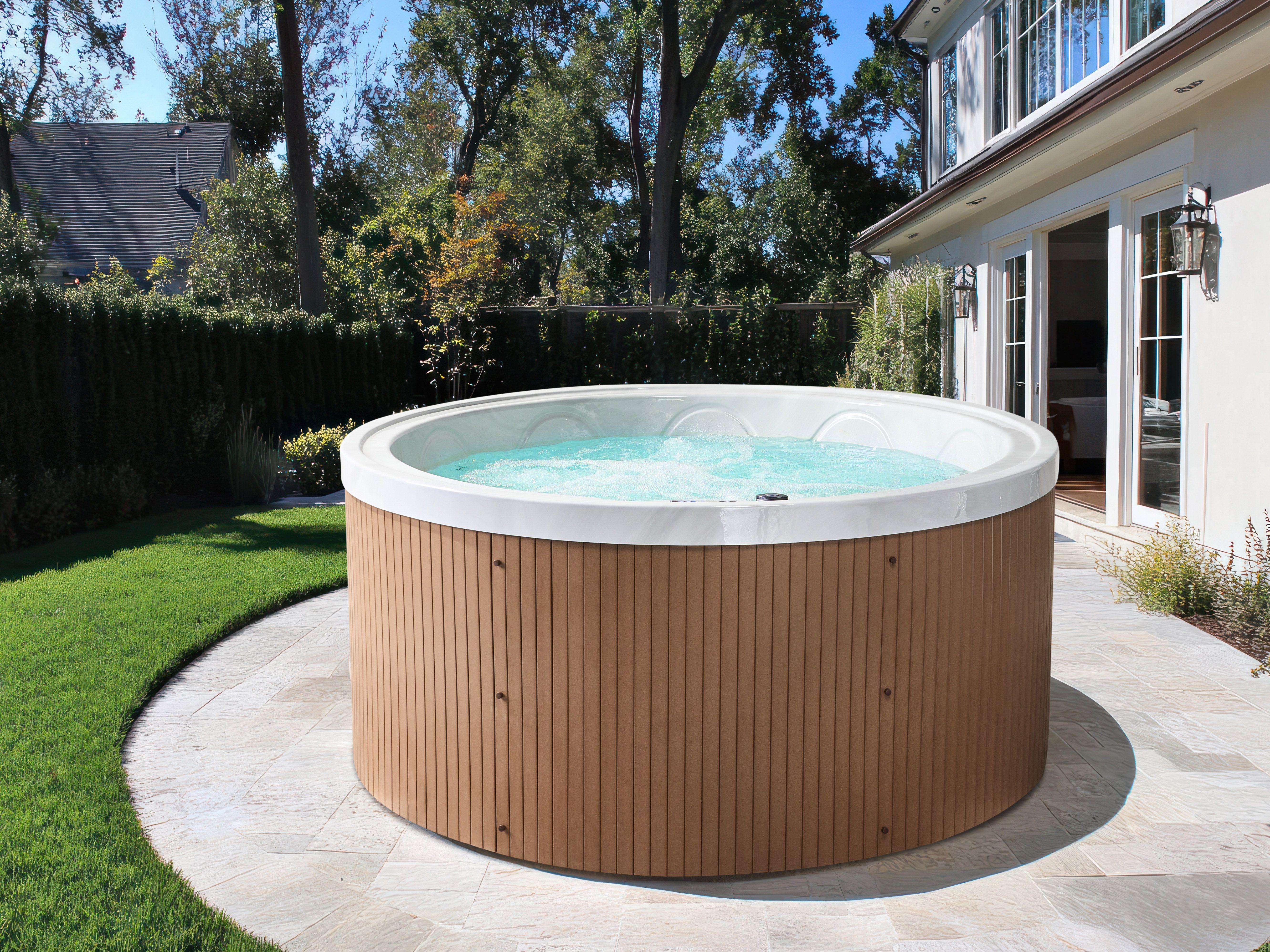 Outdoor Hot Tub with LED MARFIL White
