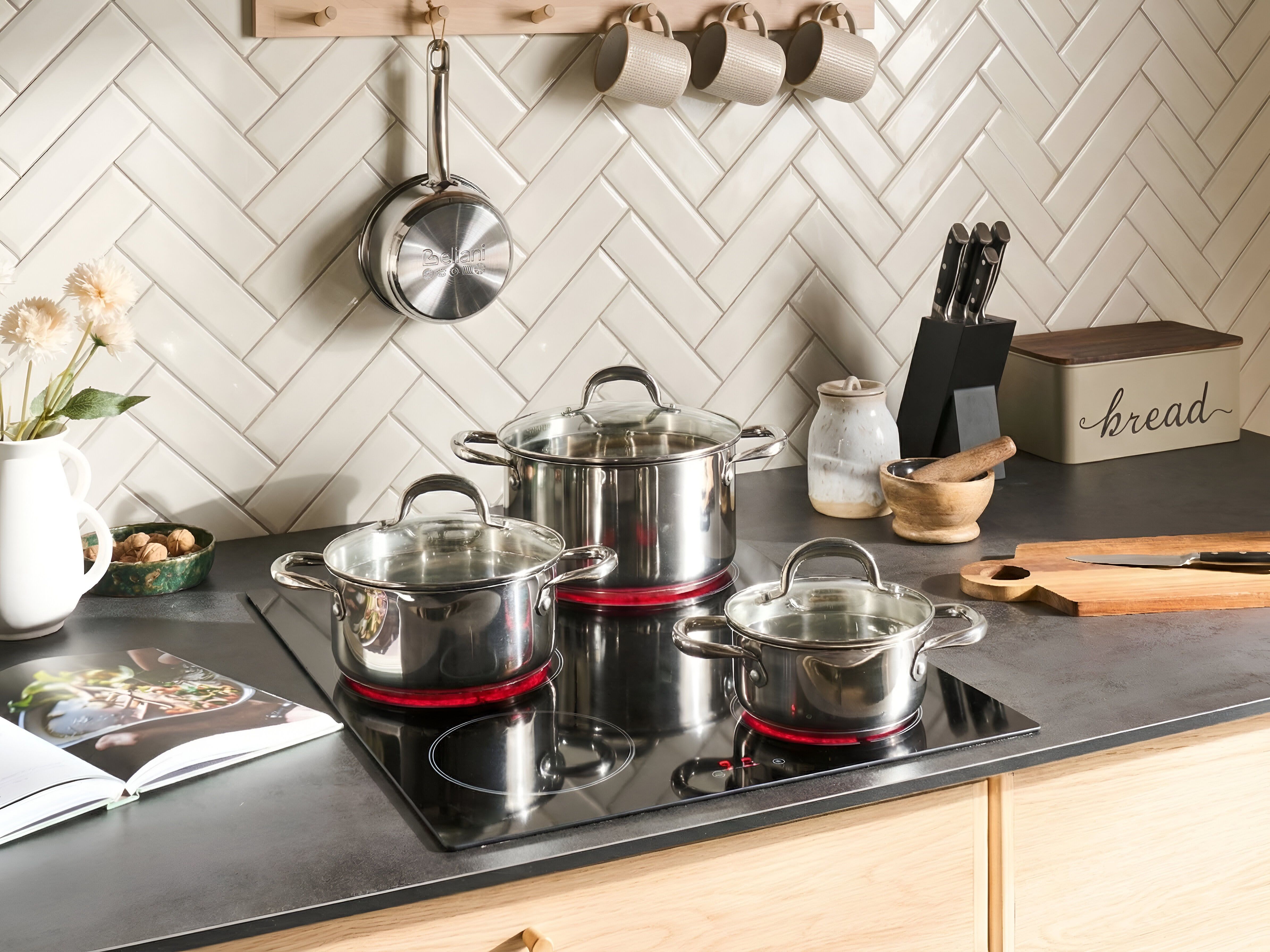 7 Piece Pot Set PRIMECOOK Stainless Steel Silver