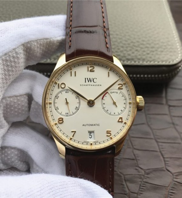 Replica IWC ZF Portuguese IW500101 YG White Dial Leather Strap A52010 - Top club