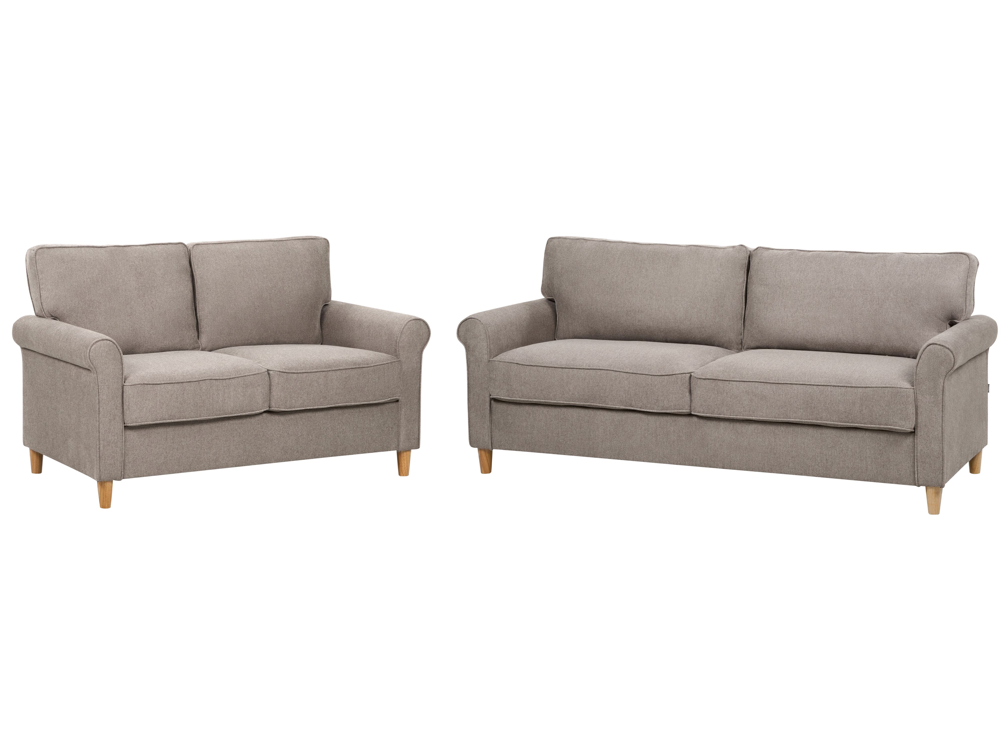 Living Room Set 5 Seater RONNEBY Fabric Light Brown