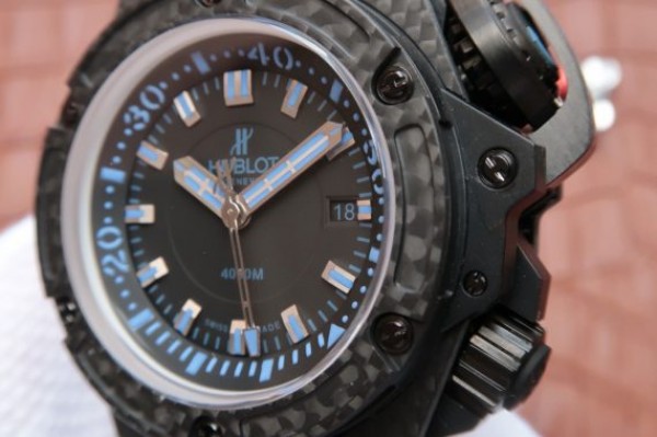 Replica Hublot King Power OceanGraphic 4000 CF V6F Blue Markers Rubber Strap A7750 - Top club
