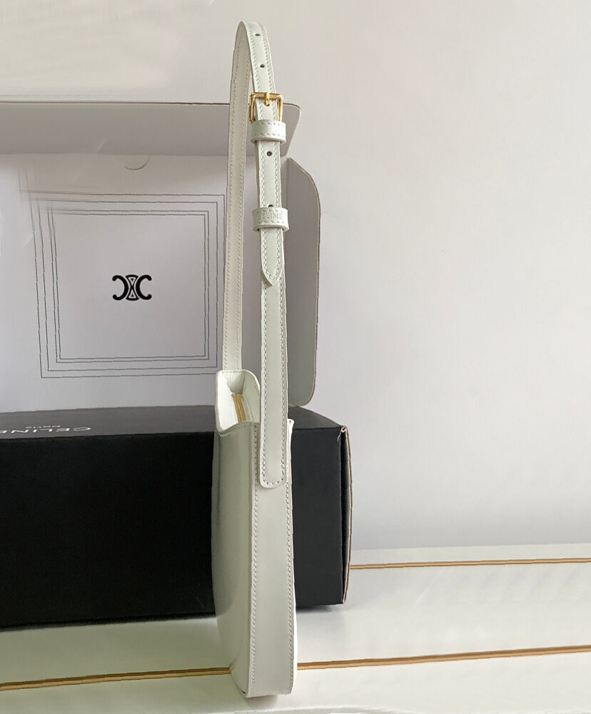 Celine Medium Celine Croque Bag In Shiny Calfskin Cream1:1High-quality replica