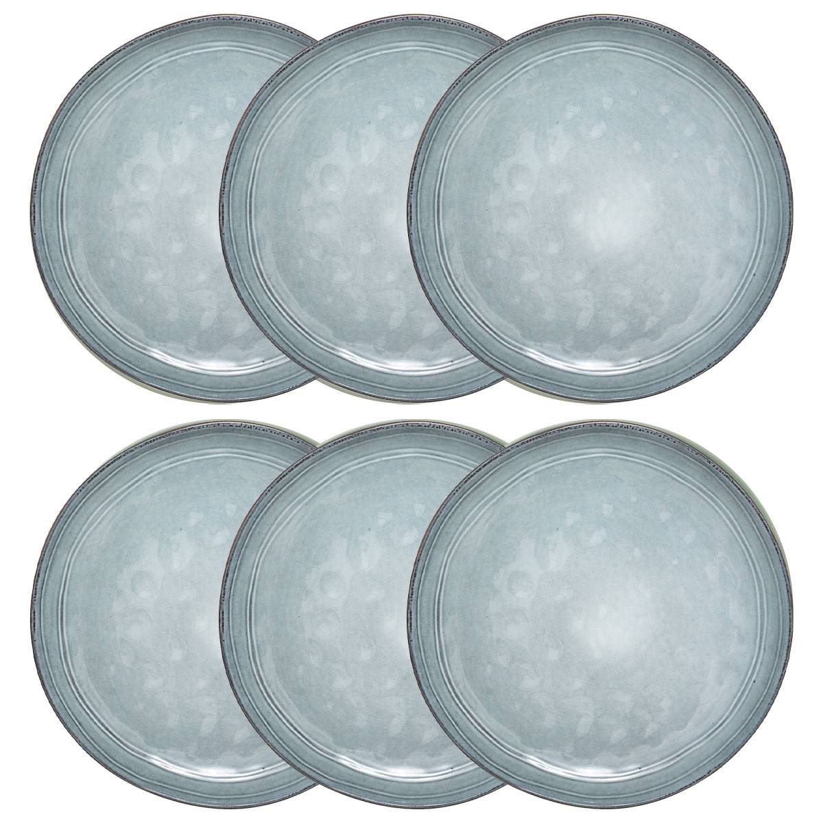 Set of 6 dessert plates "Flower" D.21.1 cm, Blue