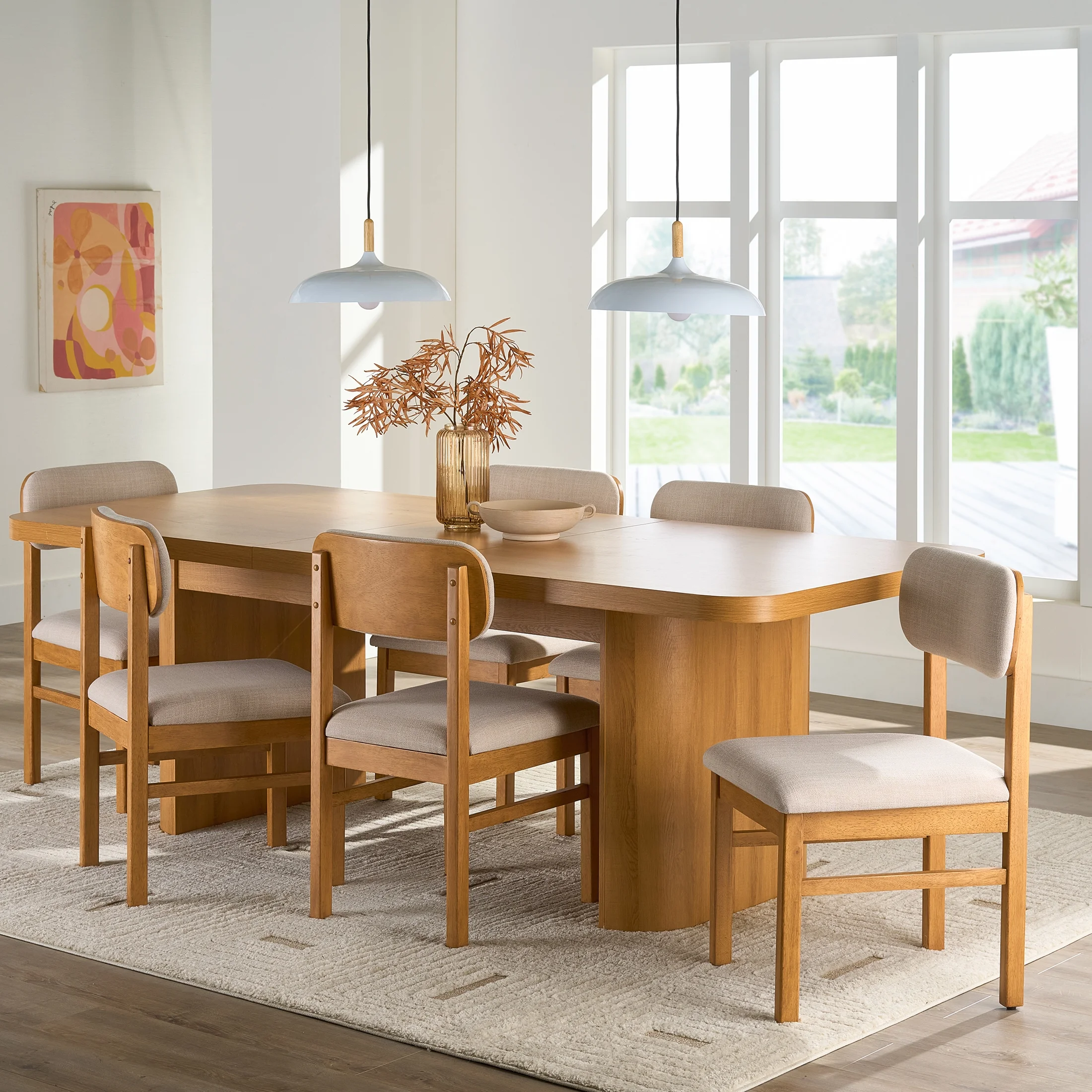 Better Homes & Gardens Juliet Dining Chairs 2 Pack, Light Honey Finish and Olive Green - Image 15