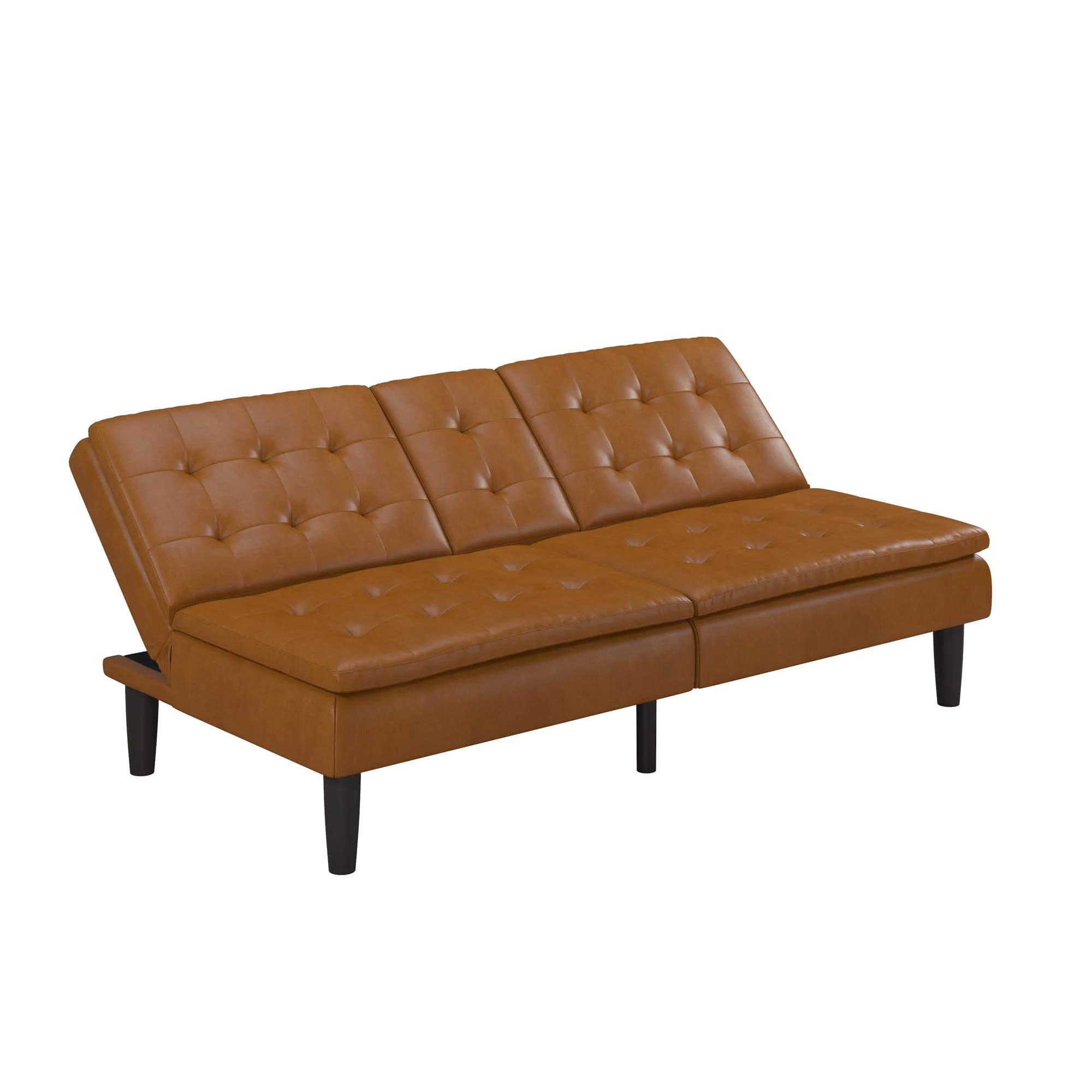 Mainstays Memory Foam 71.5" Futon with Cupholder and USB, Black Faux Leather - Image 41