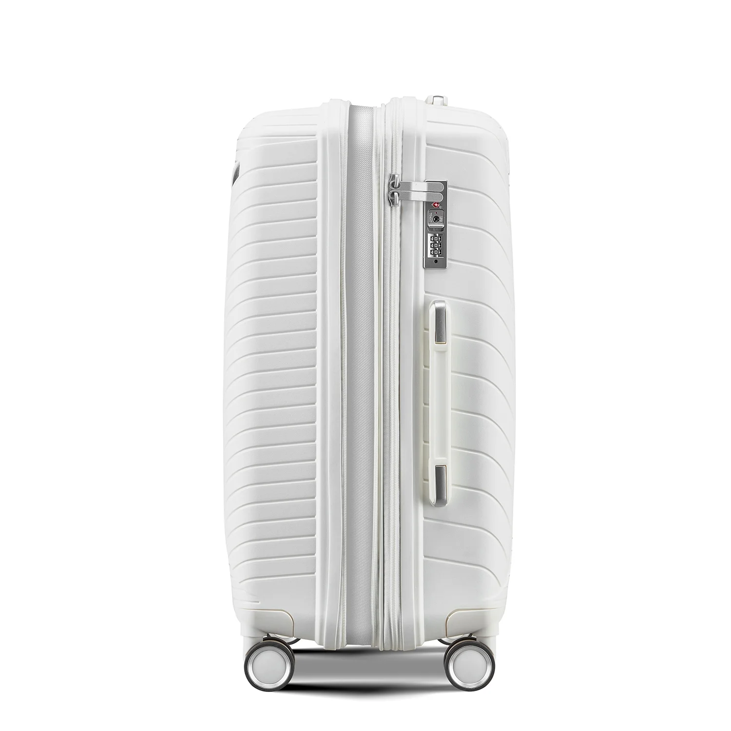 4 Piece Luggage Set, Expandable Lightweight Suitcase Set, PP Materials Travel Luggage with TSA Lock Spinner Wheels, White (14/20/24/28) - Image 4