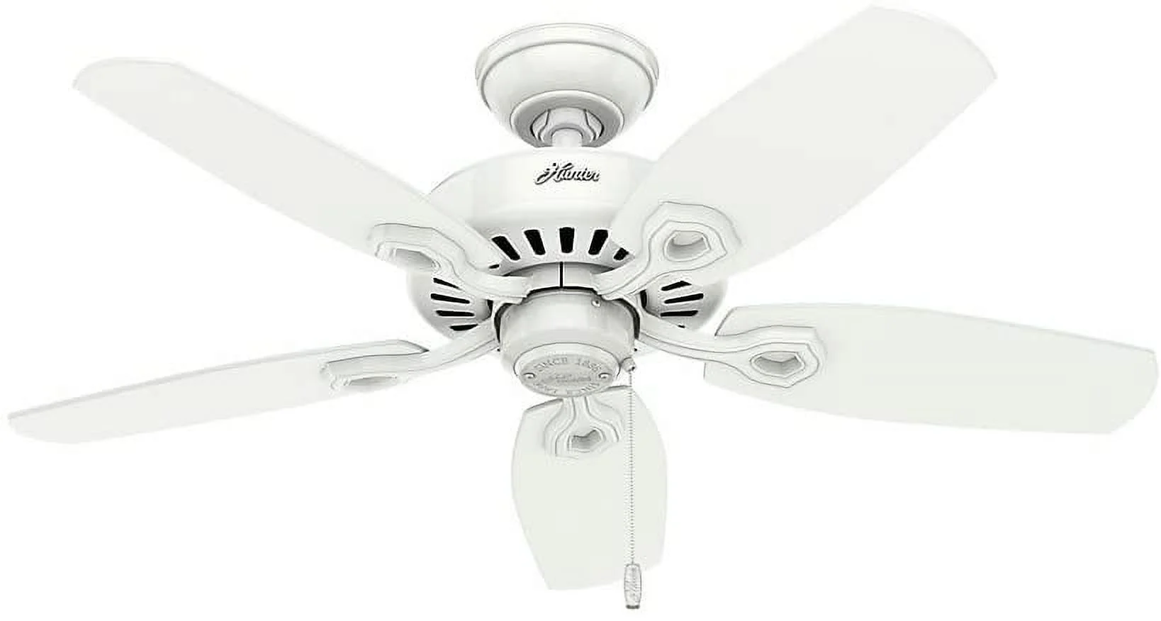 Hunter - Builder Indoor Ceiling Fan With Light, 42-inch, Snow White, Traditional-style, 3-speed WhisperWind Motor, 52105, for living rooms, bedrooms, home offices, kitchens