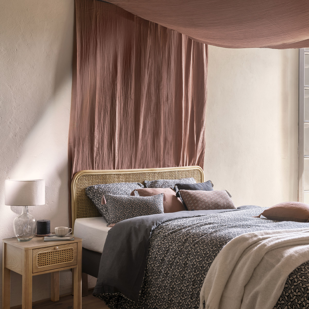 Curtain "Jamana" Cotton, pink, 130x260 cm